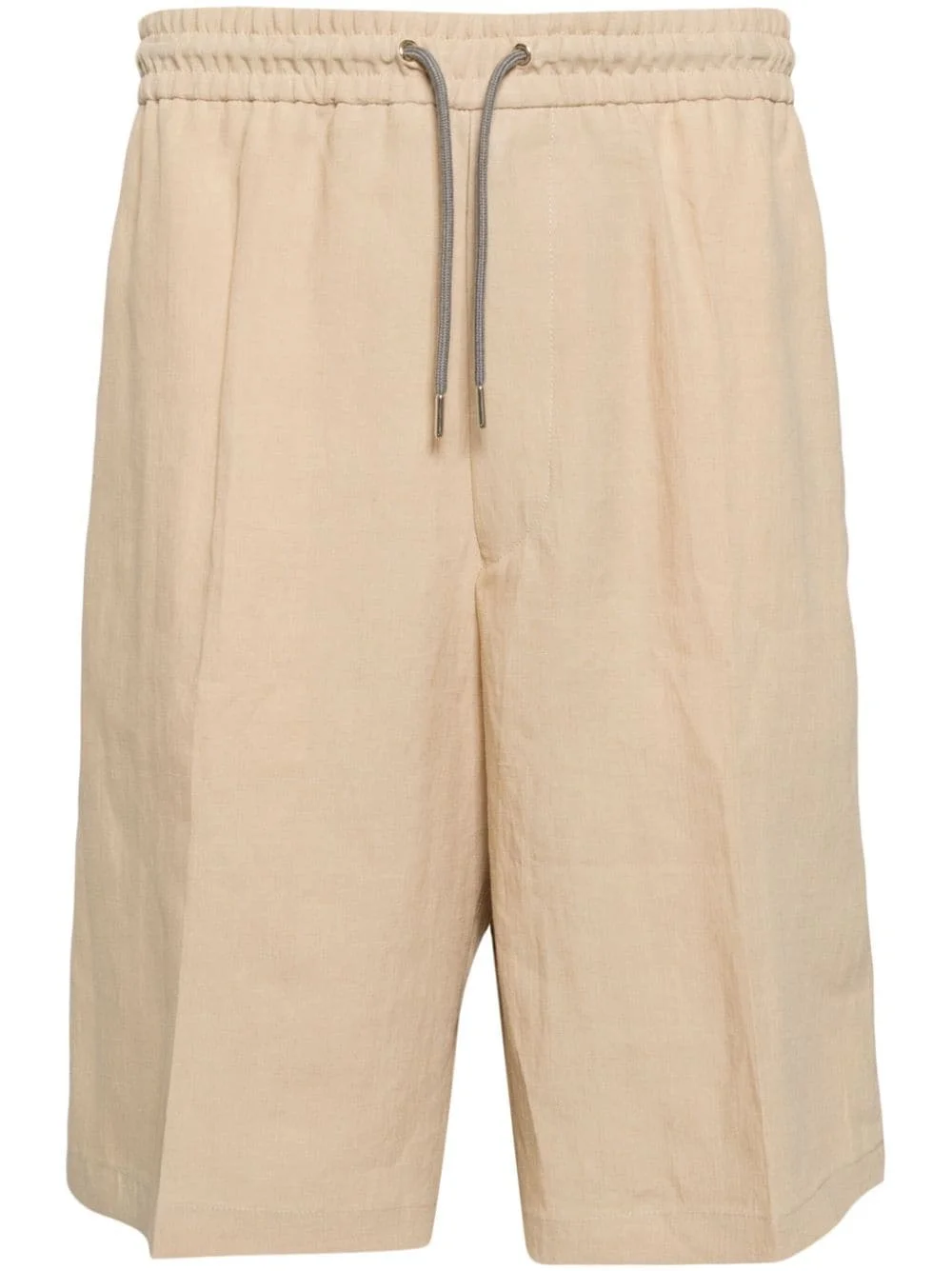 drawstring-waist linen shorts - 1