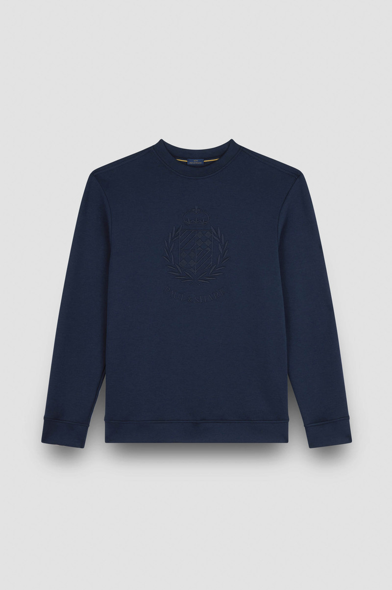 SUPIMA® COTTON SWEATSHIRT WITH HERALDIC EMBROIDERY 1