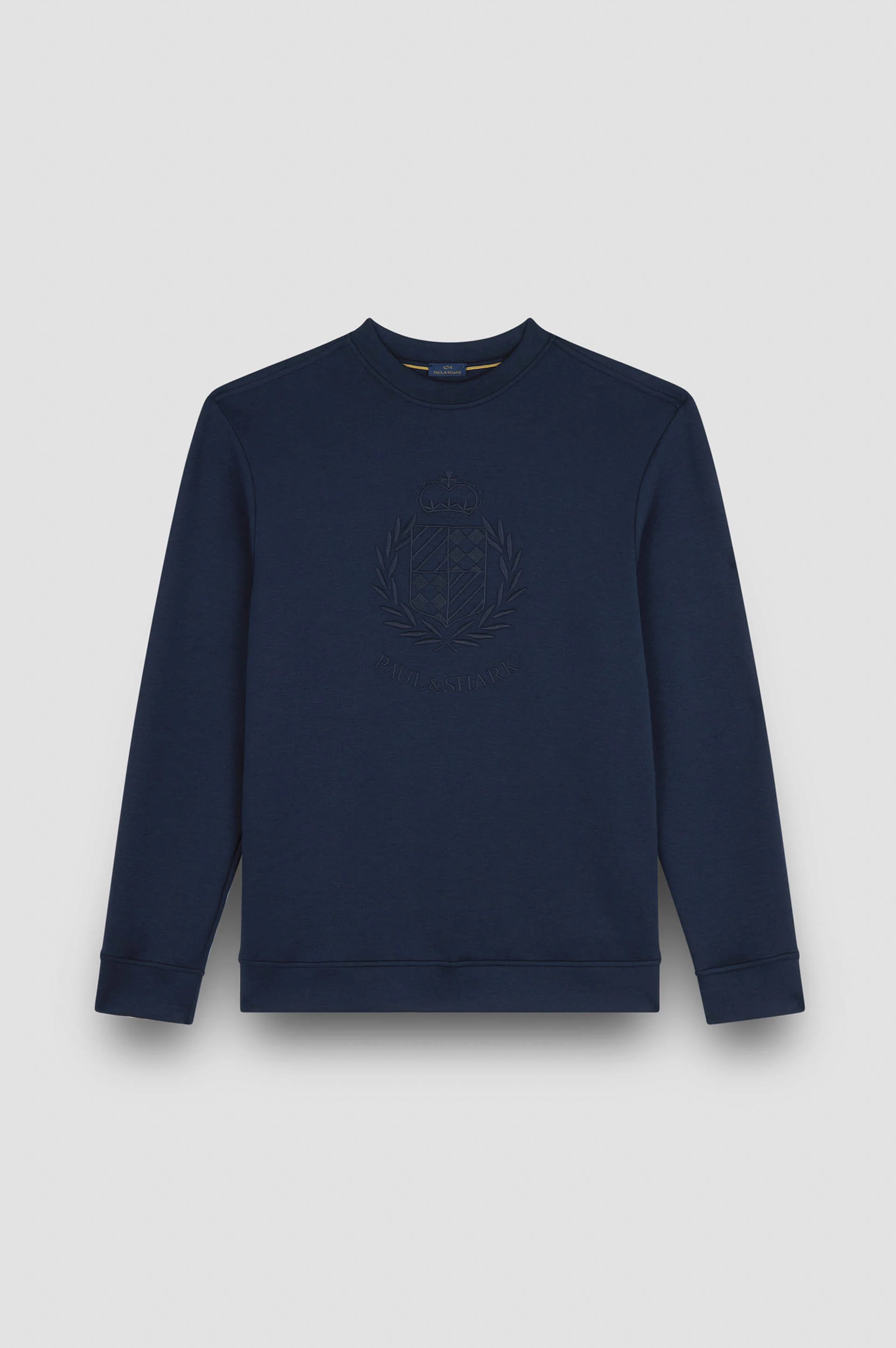 SUPIMA® COTTON SWEATSHIRT WITH HERALDIC EMBROIDERY - 1