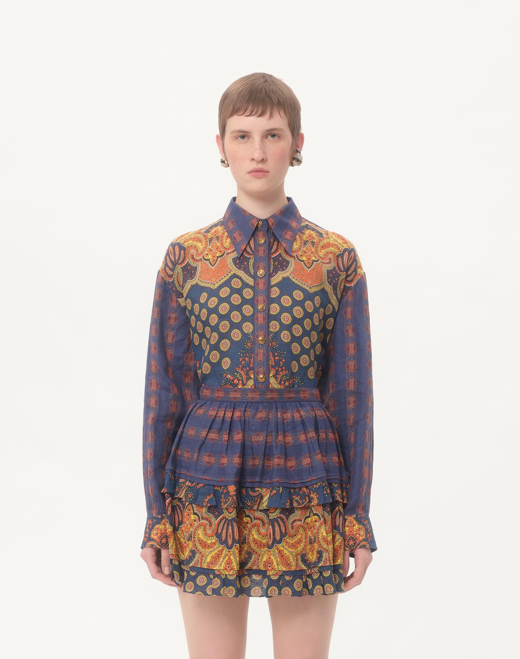 SHIRT IN LINO PAISLEY MEDAGLIONI VOYAGE IMAGINAIRE - 6