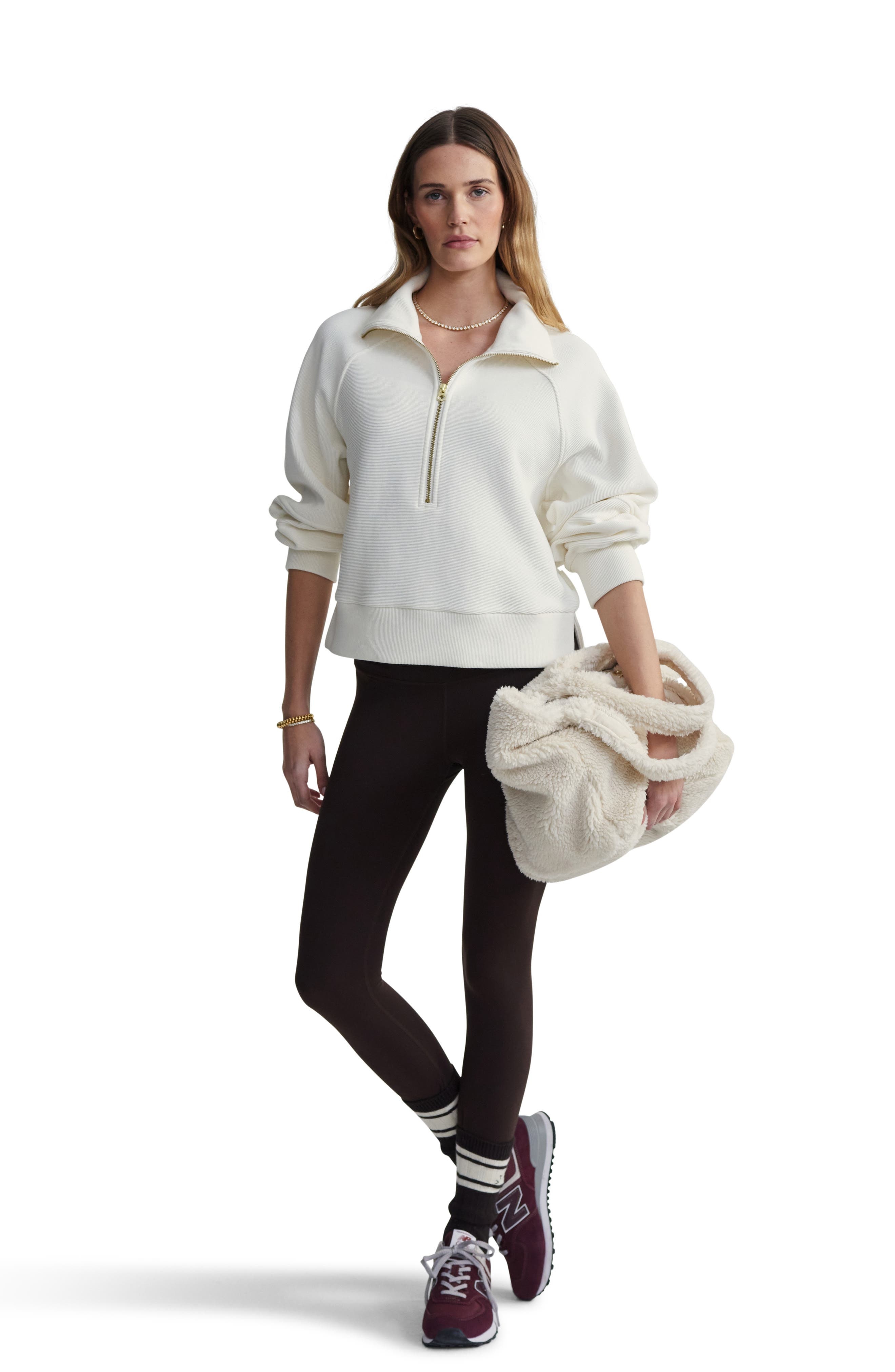 Varley Milano Half-Zip Sweatshirt in Ivory at Nordstrom - 6
