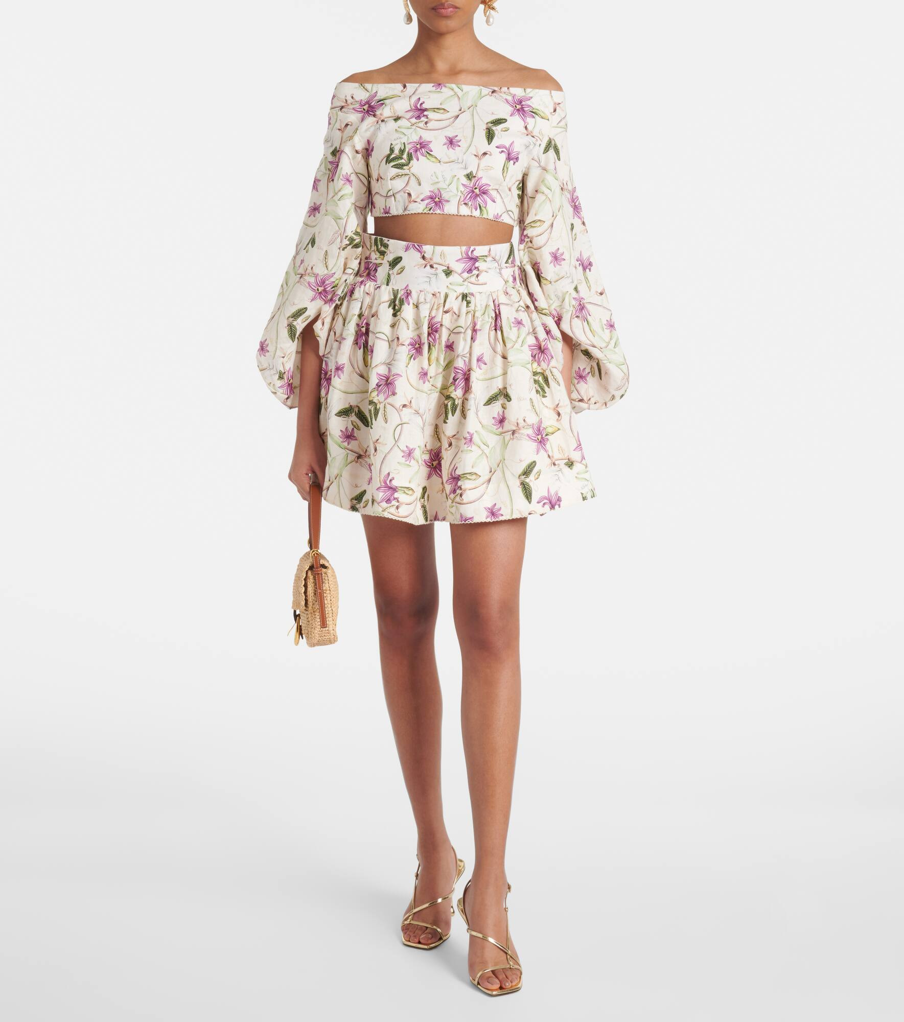 Floral linen shorts - 2