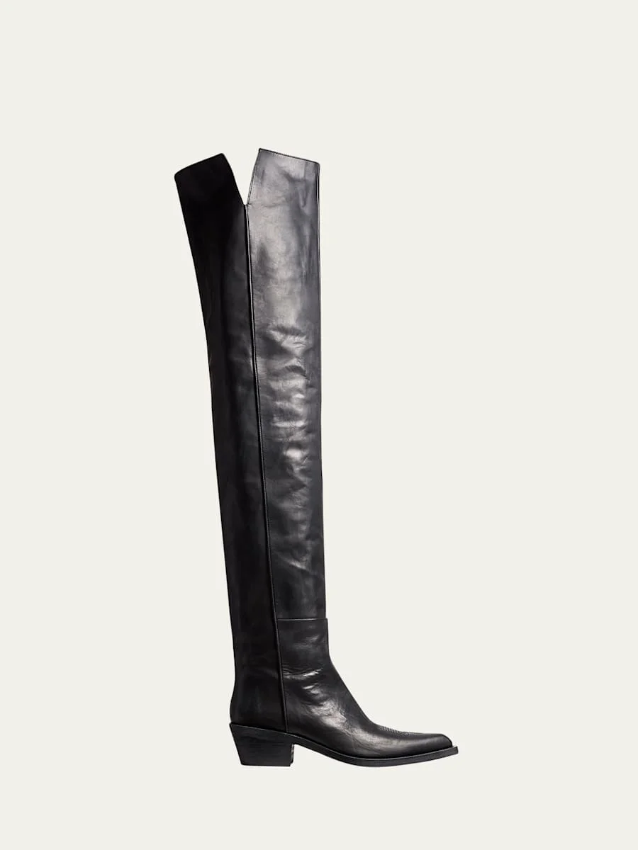 Clive Calfskin Over-The-Knee Boots - 1