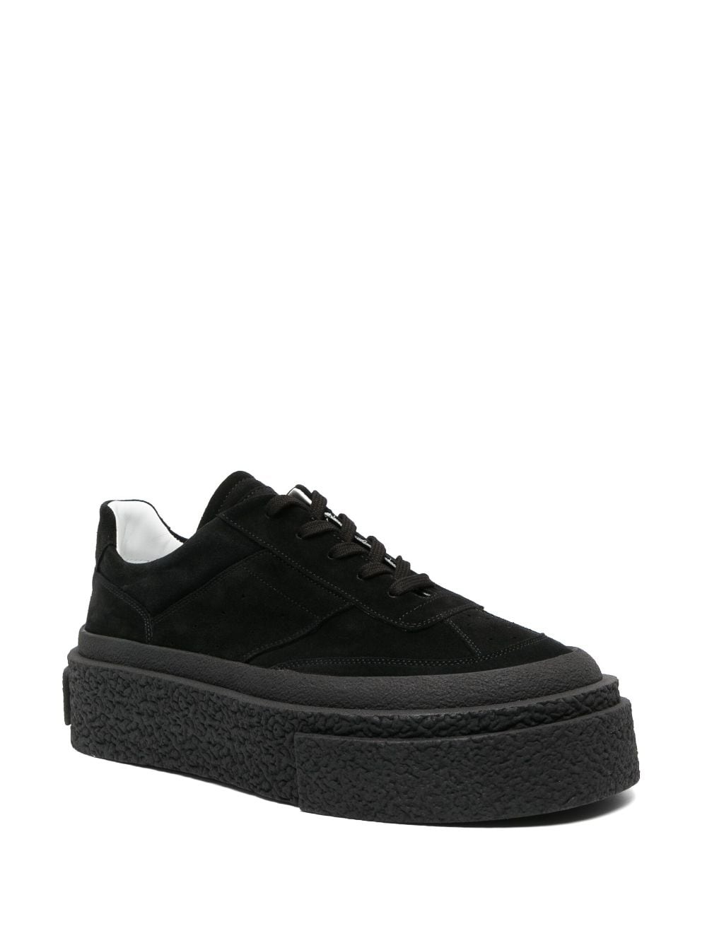 logo-embossed leather sneakers - 2