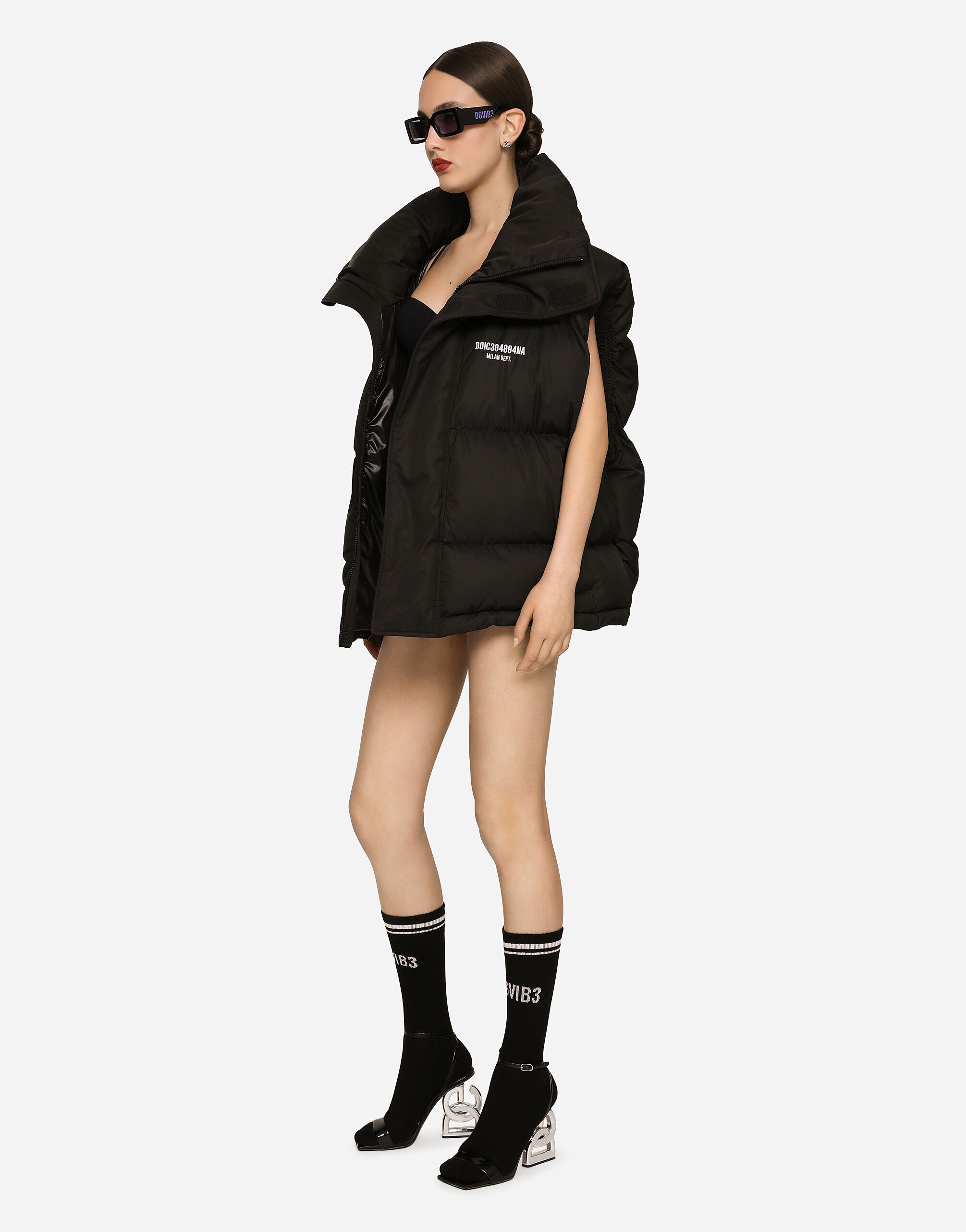 Sleeveless padded nylon down jacket with high neck DGVIB3 - 6