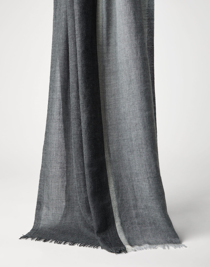 Cashmere and silk color block scarf 1