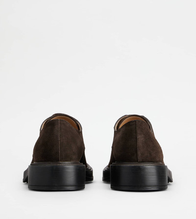 Tod's LACE-UPS IN SUEDE - BROWN outlook