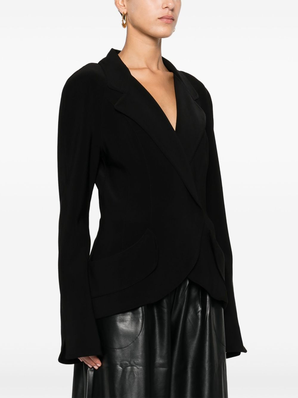 lapels draped jacket - 3