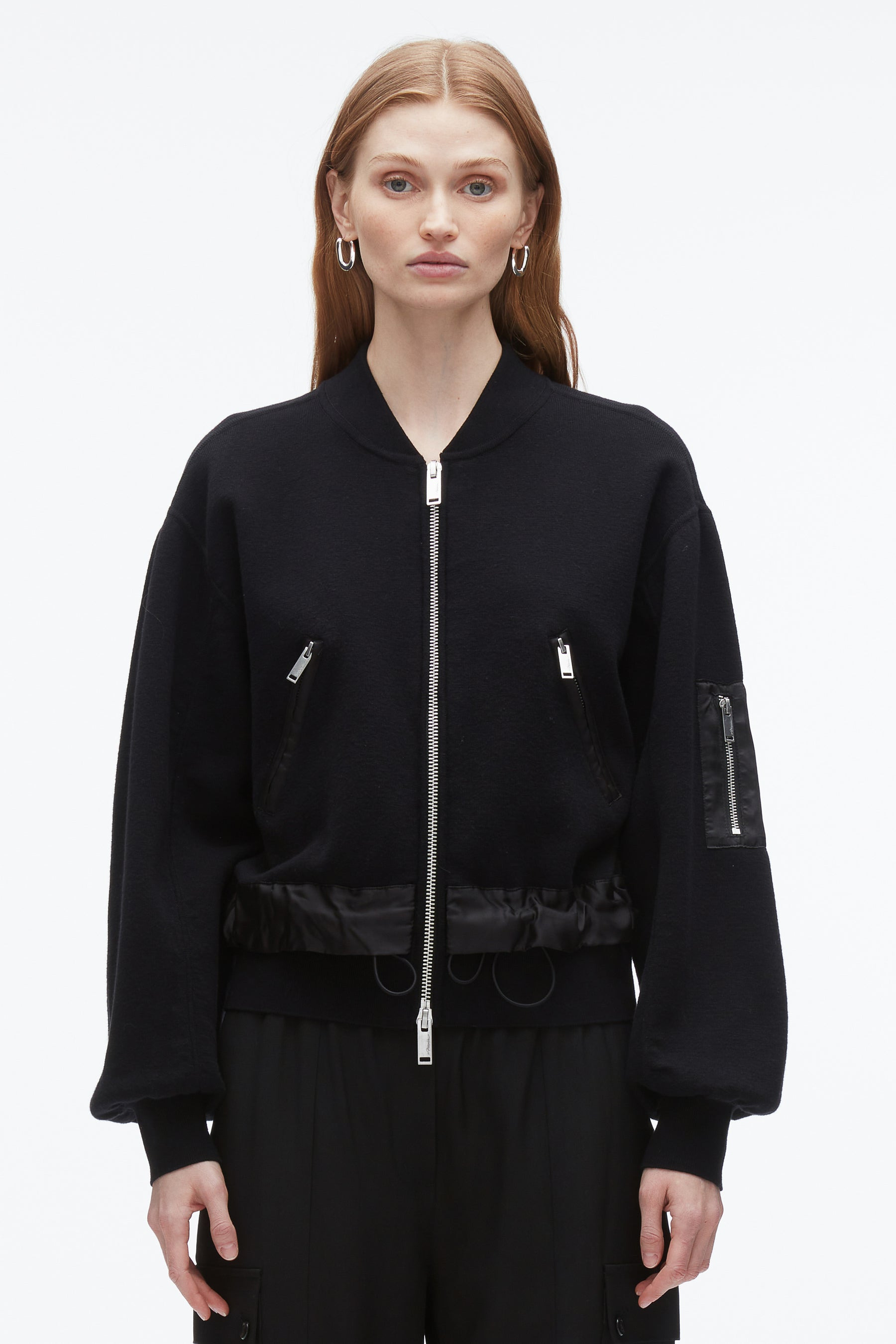 Knit Layered Bomber Jacket - 3