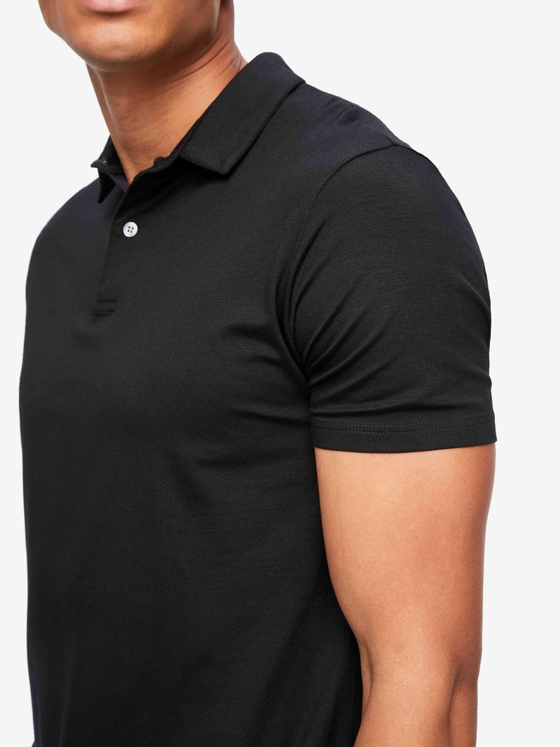Men's Polo Shirt Basel Micro Modal Stretch Black - 6