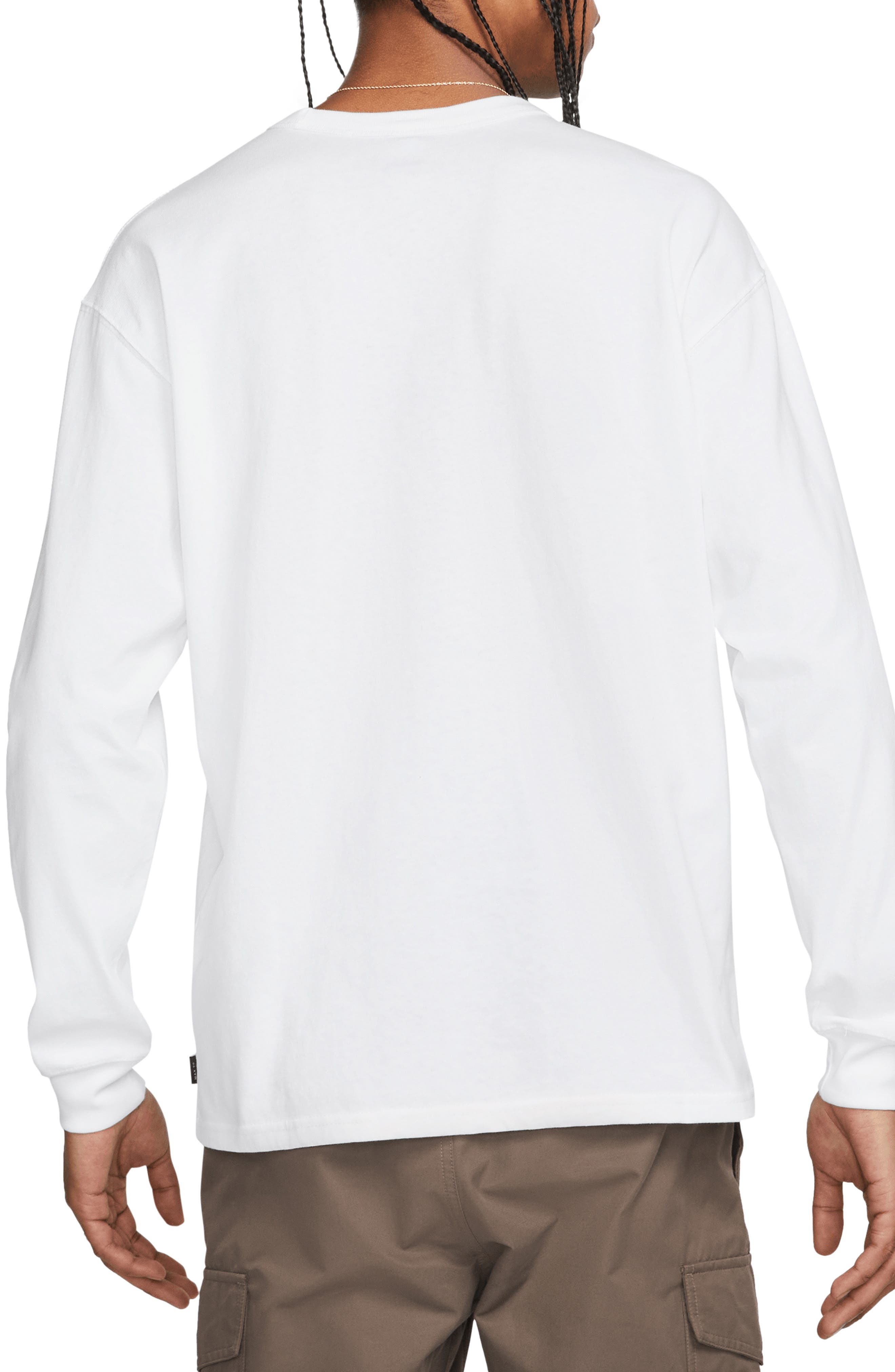 Nike Sportswear Premium Essentials Long Sleeve T-Shirt in White/White at Nordstrom - 2