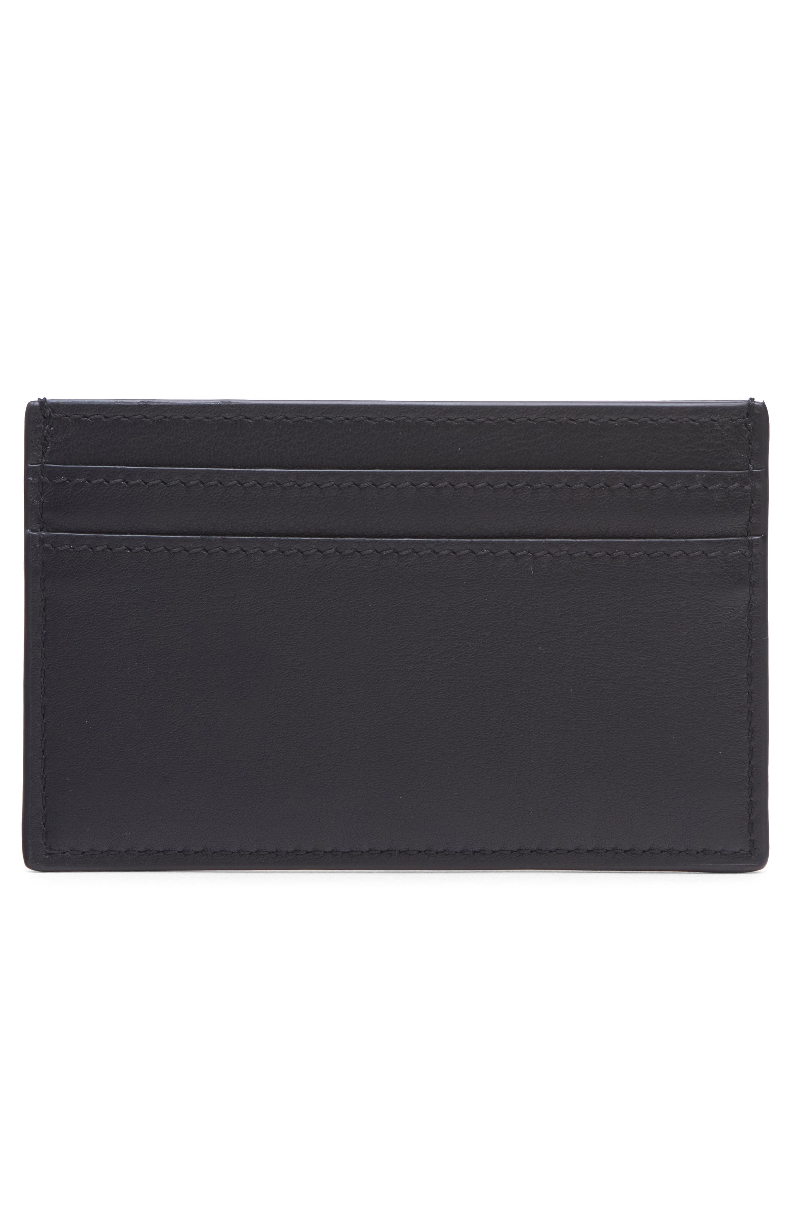McQueen Leather Card Case in Black/Bone at Nordstrom - 4