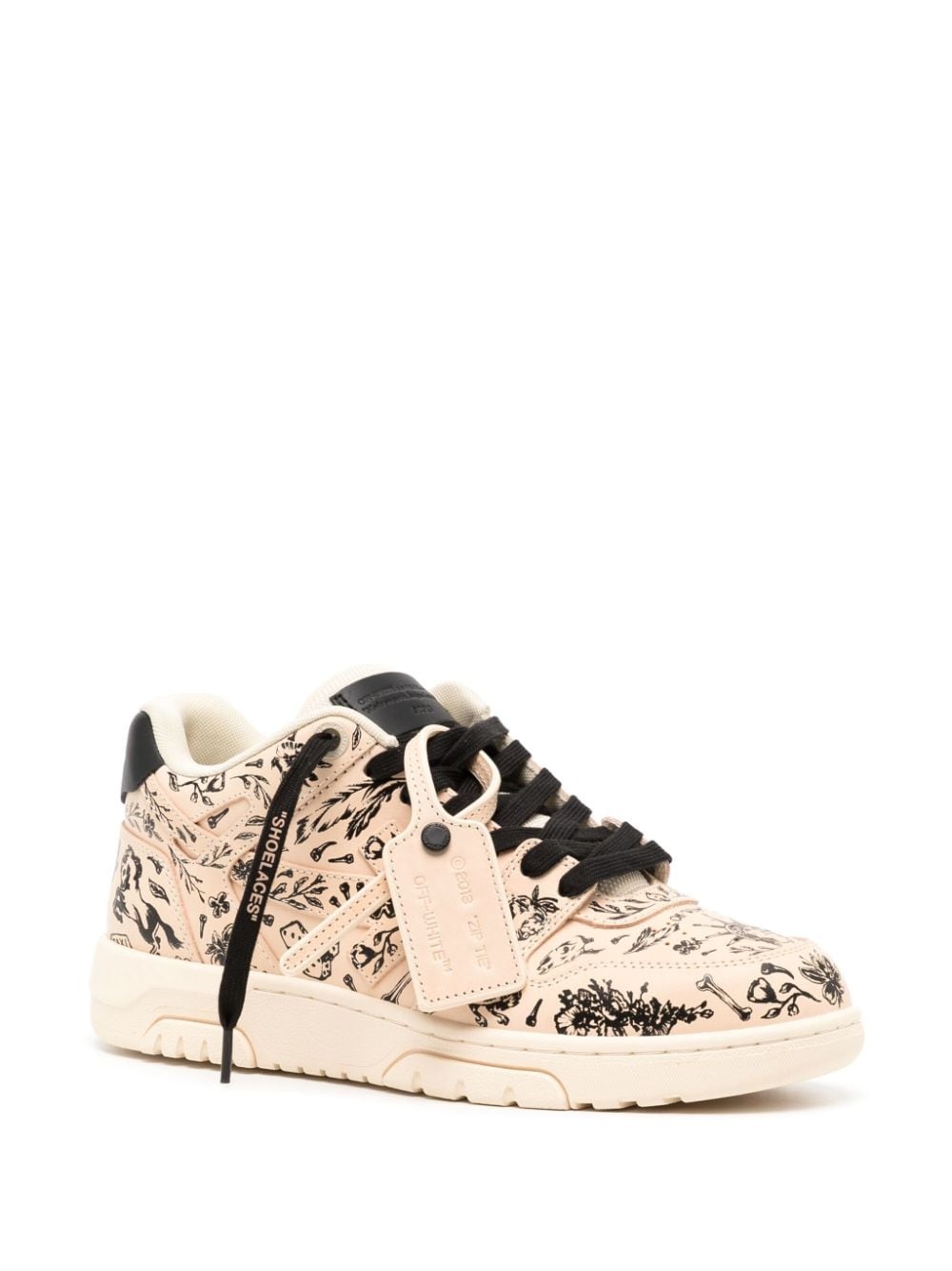 Out Of Office graphic-print leather sneakers - 2