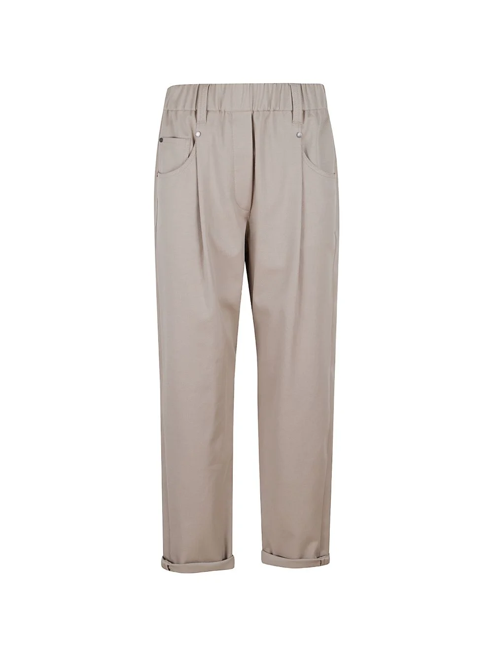 pleated elasticated-waist trousers - 1