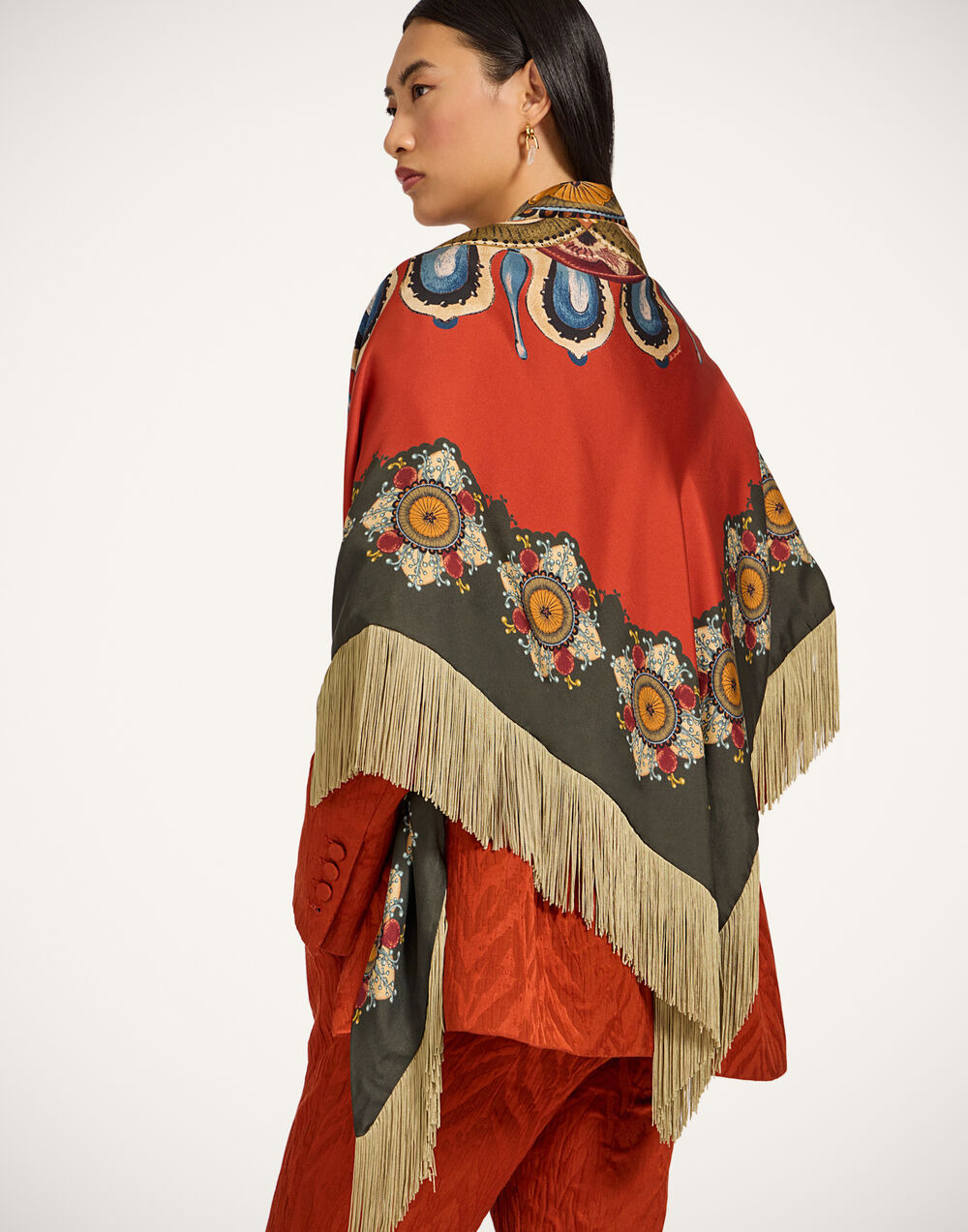 Fringe Triangle Scarf - 3