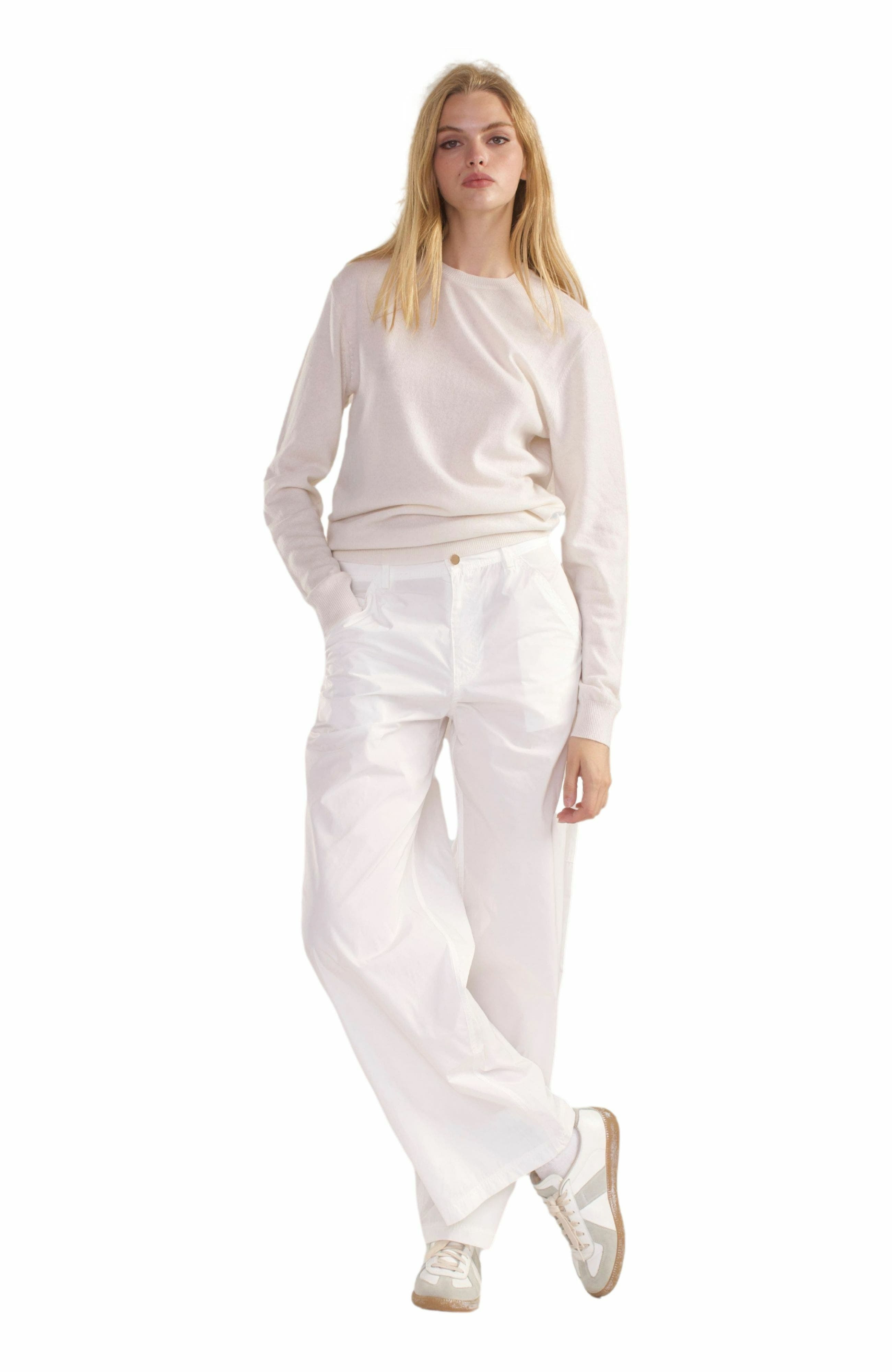 Cynthia Rowley Elea Wool Cashmere Sweater in White at Nordstrom - 4