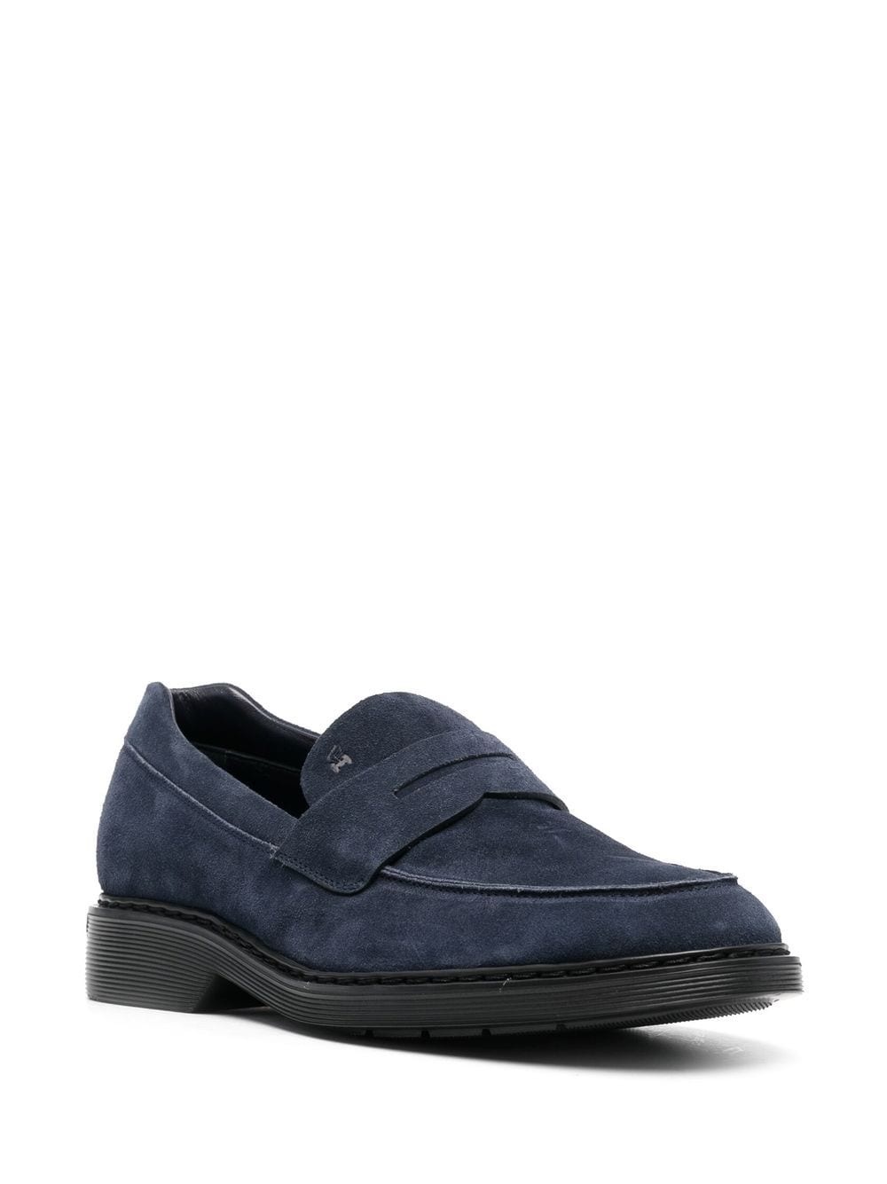 brushed-effect leather loafers - 2