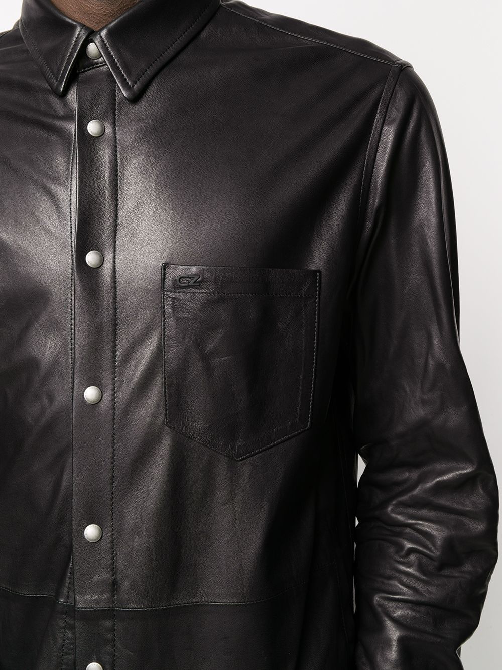 leather shirt jacket - 5