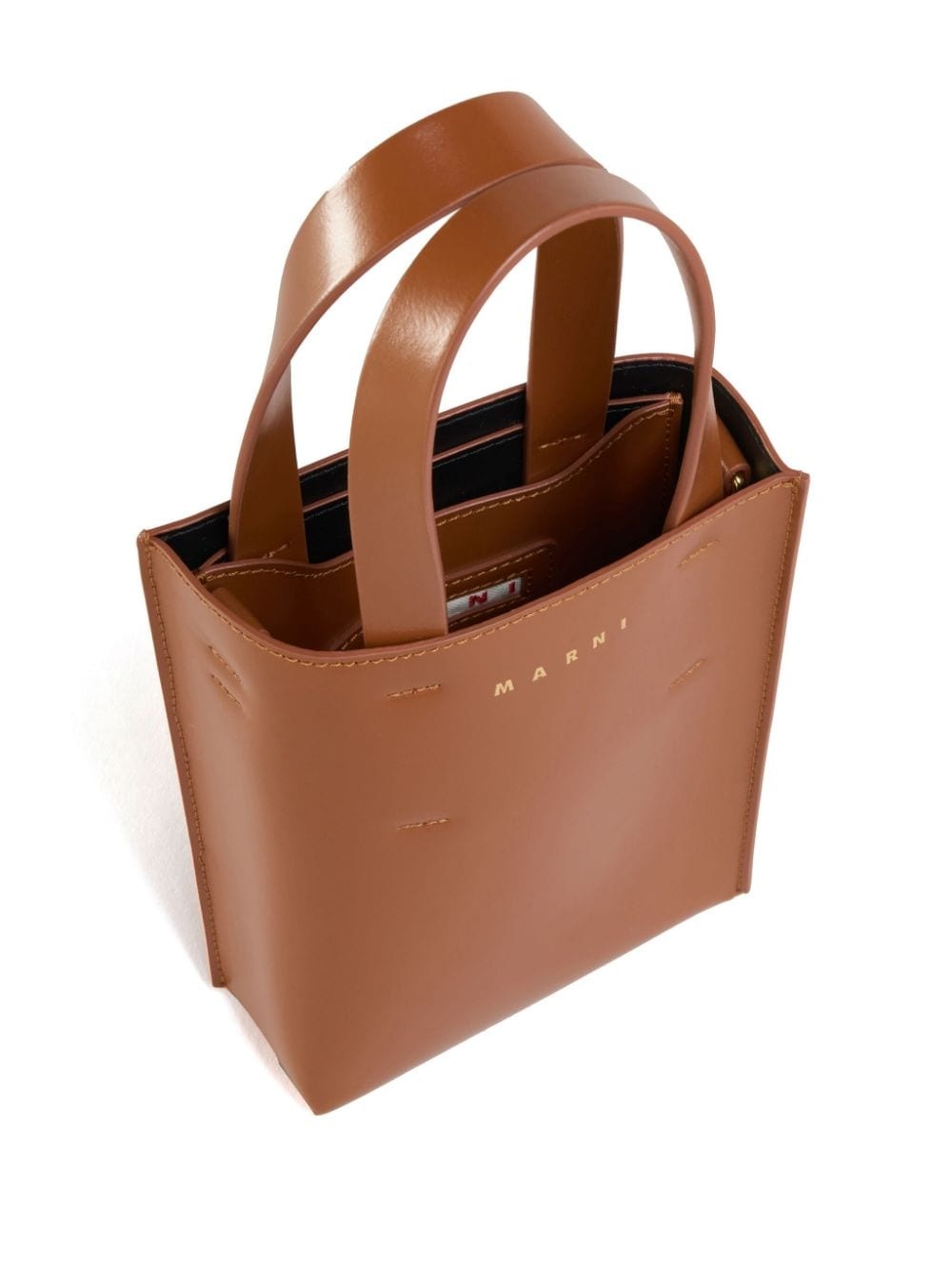 engraved-logo leather tote - 5