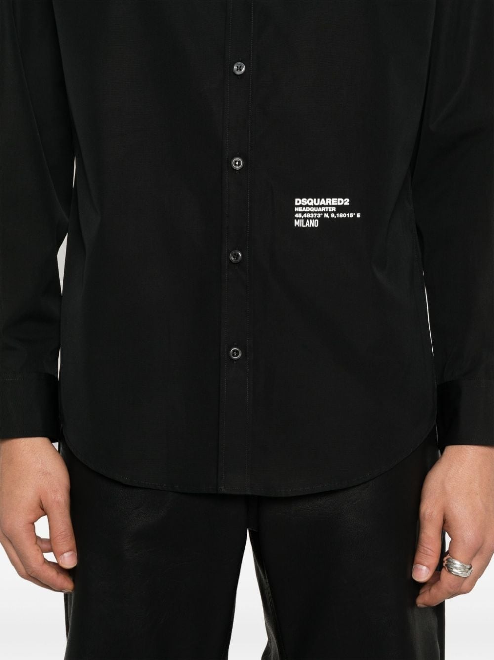 logo print poplin shirt - 5