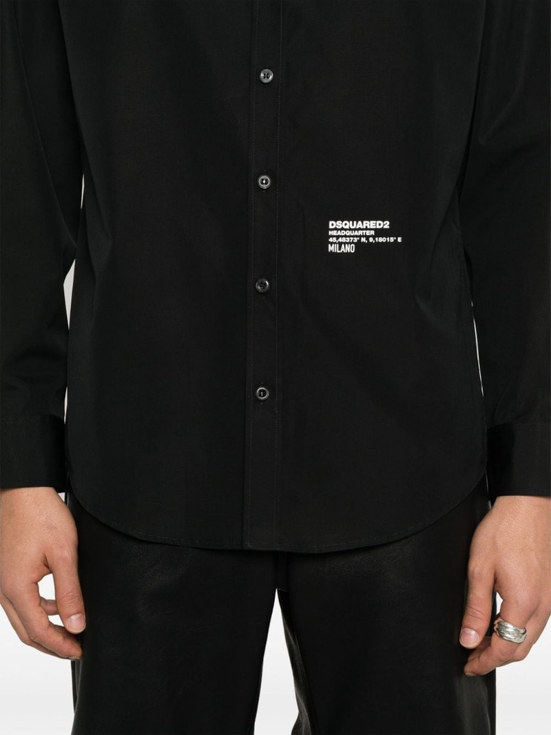 logo print poplin shirt 5