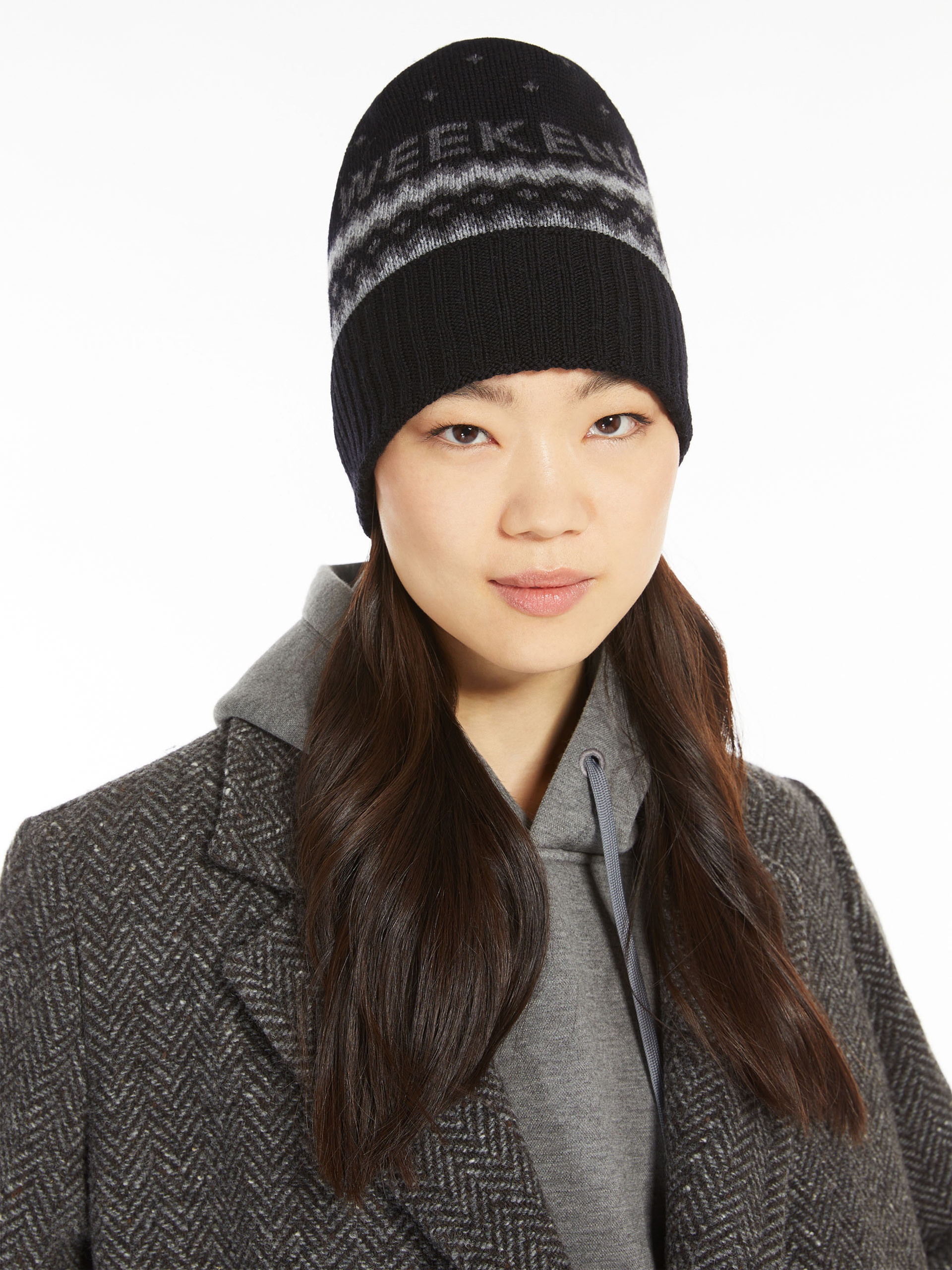ORIETTA Jacquard-knit wool beanie hat - 3