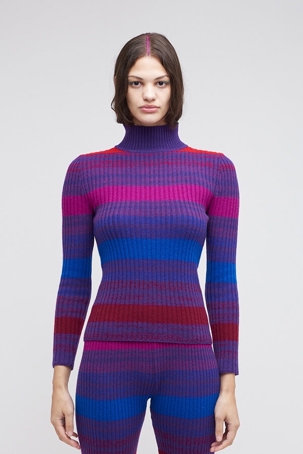 NIGHTFALL RIBBED WOMEN’S CASHMERE MOCK - 2
