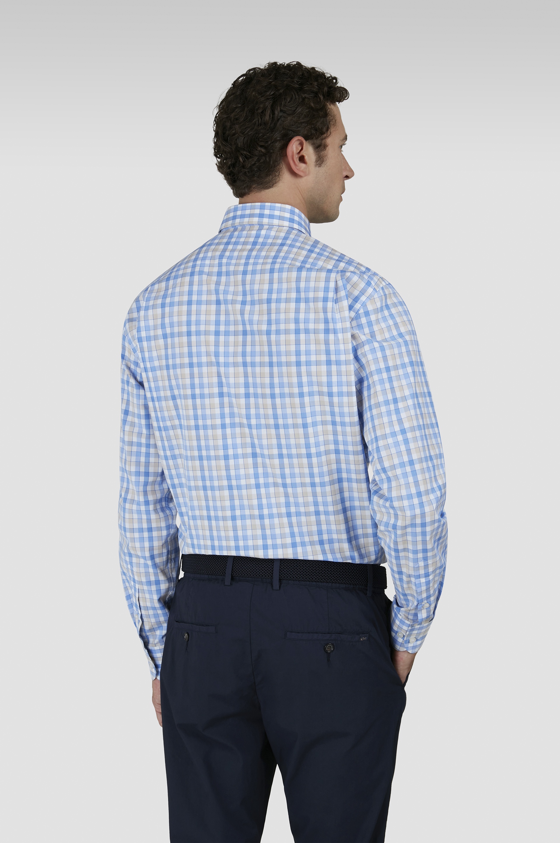SOFT TOUCH COTTON POPLIN SHIRT WITH CHECK PATTERN - 3