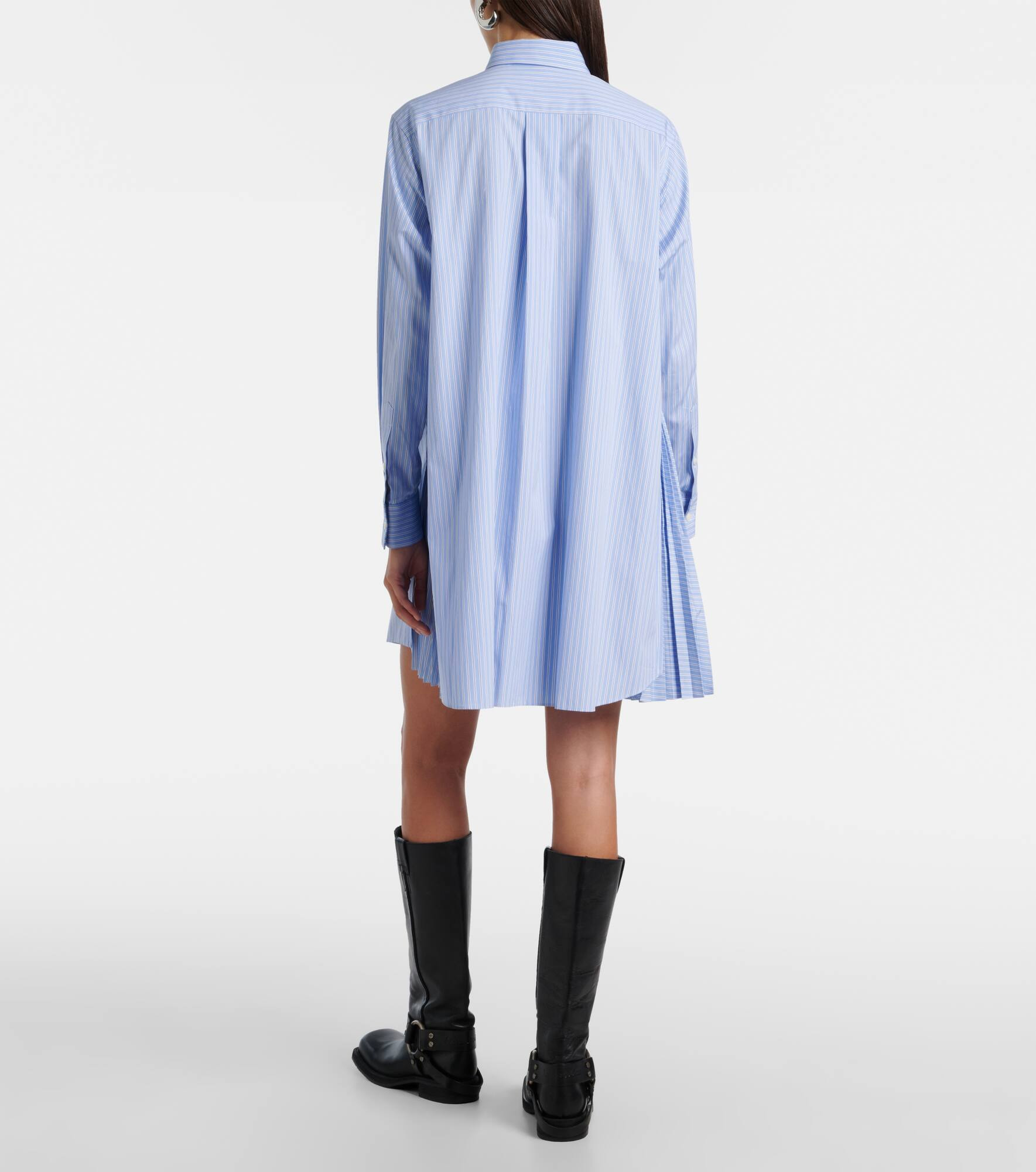 Striped cotton poplin shirt dress - 3
