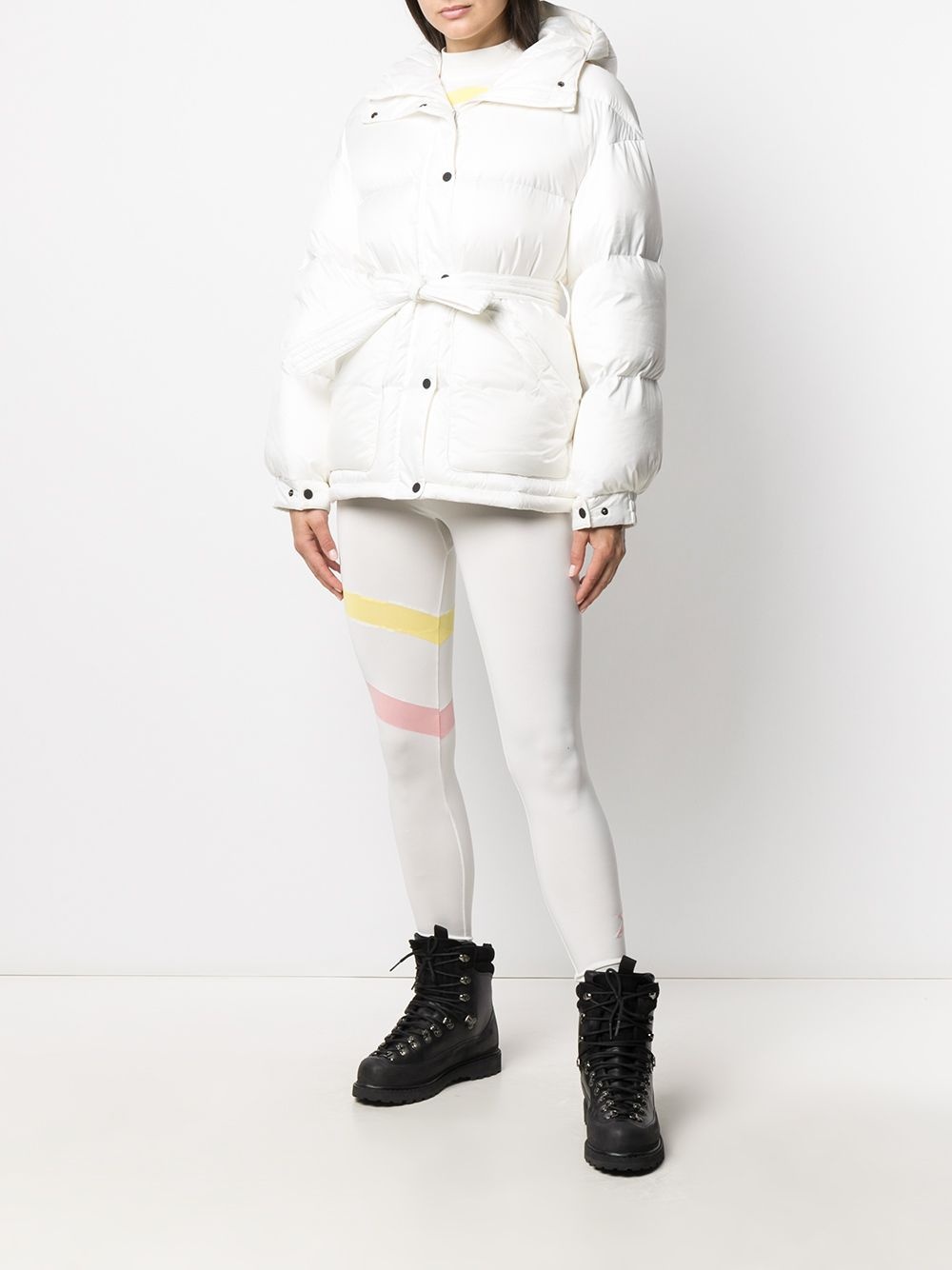 belted padded ski jacket - 2