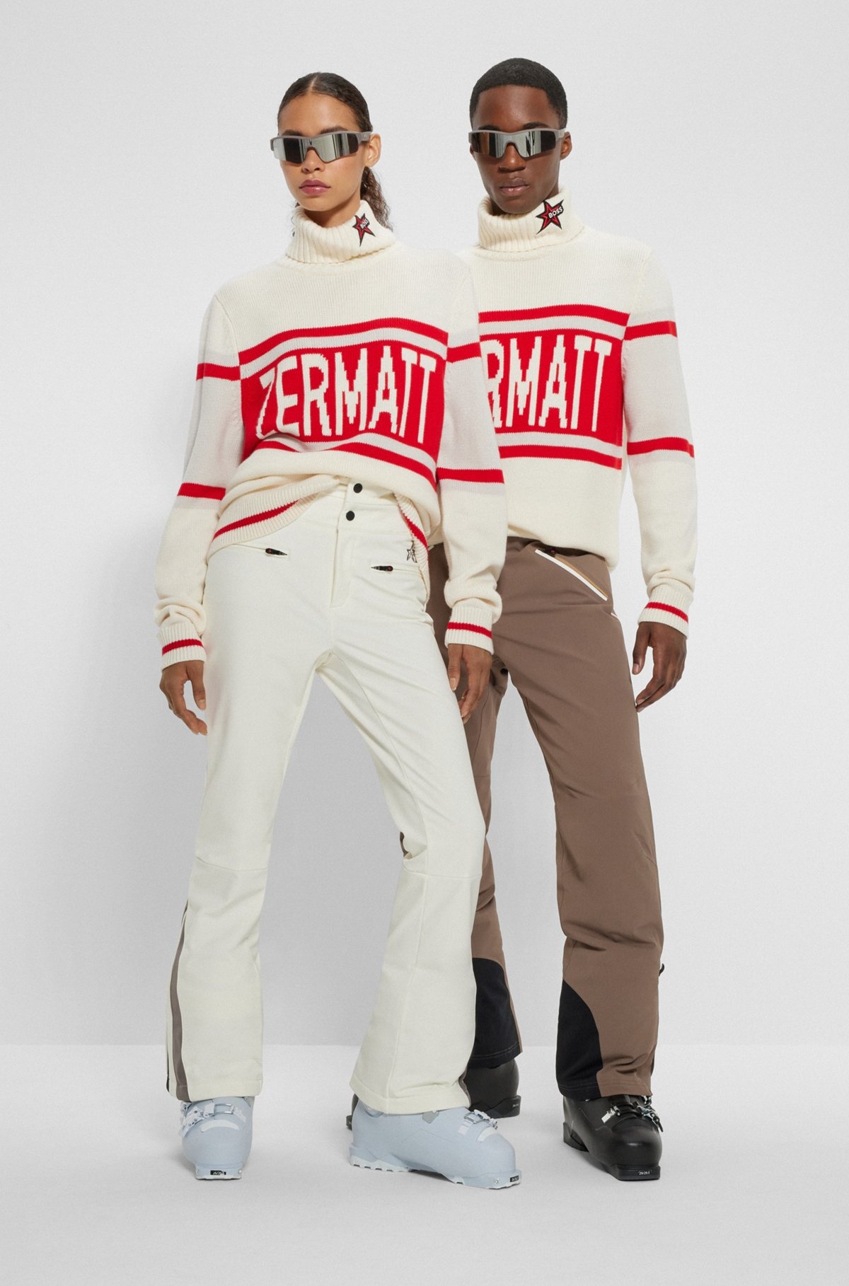 BOSS X PERFECT MOMENT VIRGIN-WOOL SWEATER WITH 'ZERMATT' INTARSIA - 3