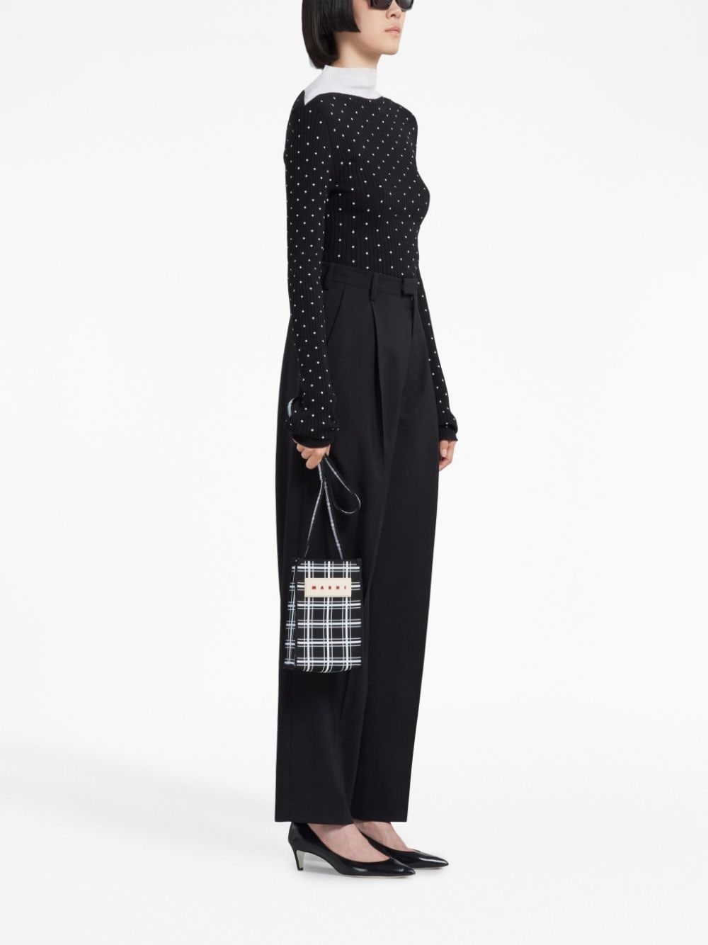 pressed-crease tapered trousers - 3