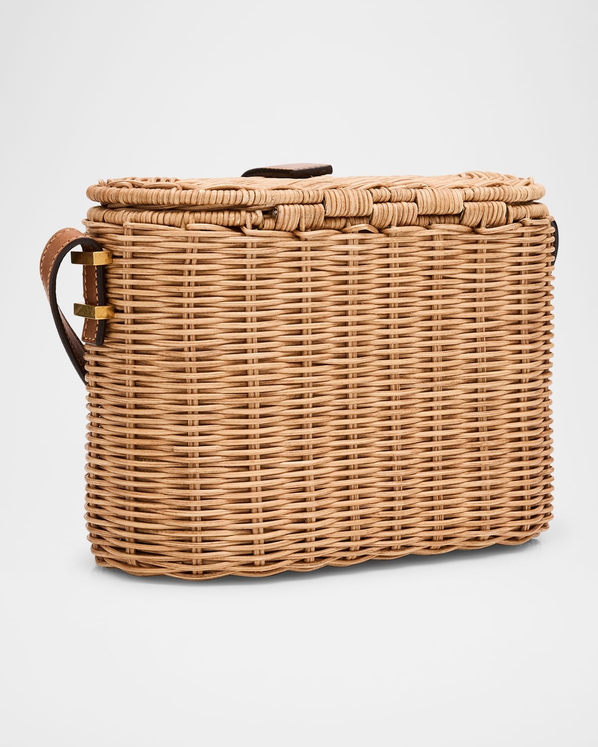 Vanity Crossbody Bag in Wicker and Leather - 3