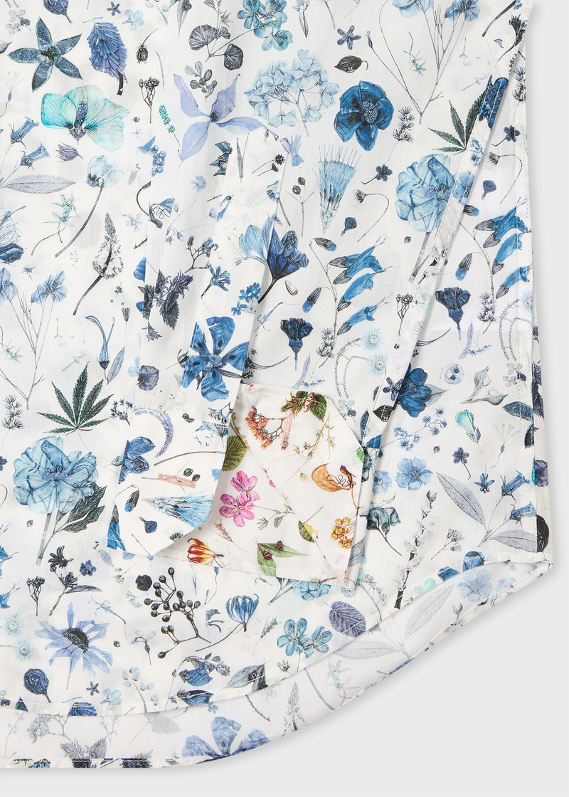 Paul Smith Tailored-Fit Blue and White 'Liberty Floral' Print Shirt outlook