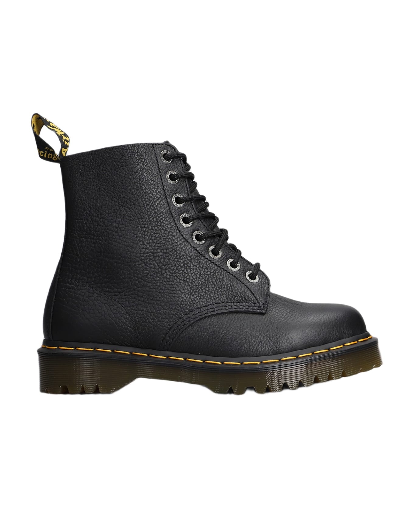 1460 Pascal Combat Boots In Black Leather - 1