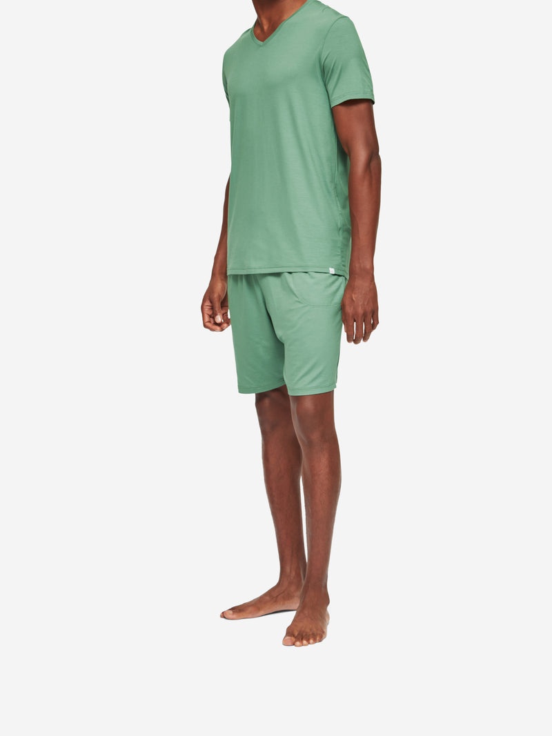 Men's Lounge Shorts Basel Micro Modal Stretch Sage Green - 5
