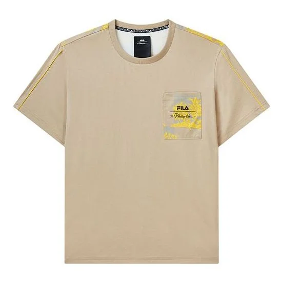 FILA x 3.1 Phillip Lim Logo Print Pocket Crewneck Sport Breathable Short Sleeve For Men Brown F11M11 - 1