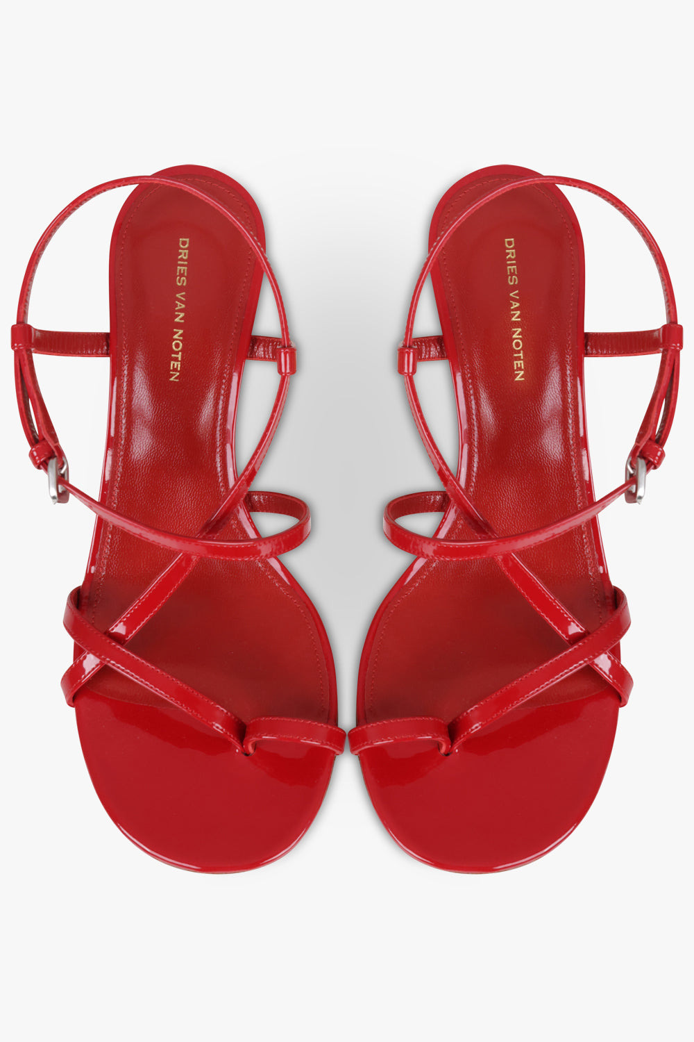 SCULPTURAL WEDGE 75MM PATENT SANDAL | RED/GOLD - 5
