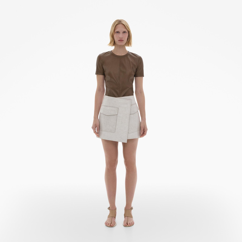 Helmut Lang LEATHER TRENCH WRAP SKIRT outlook