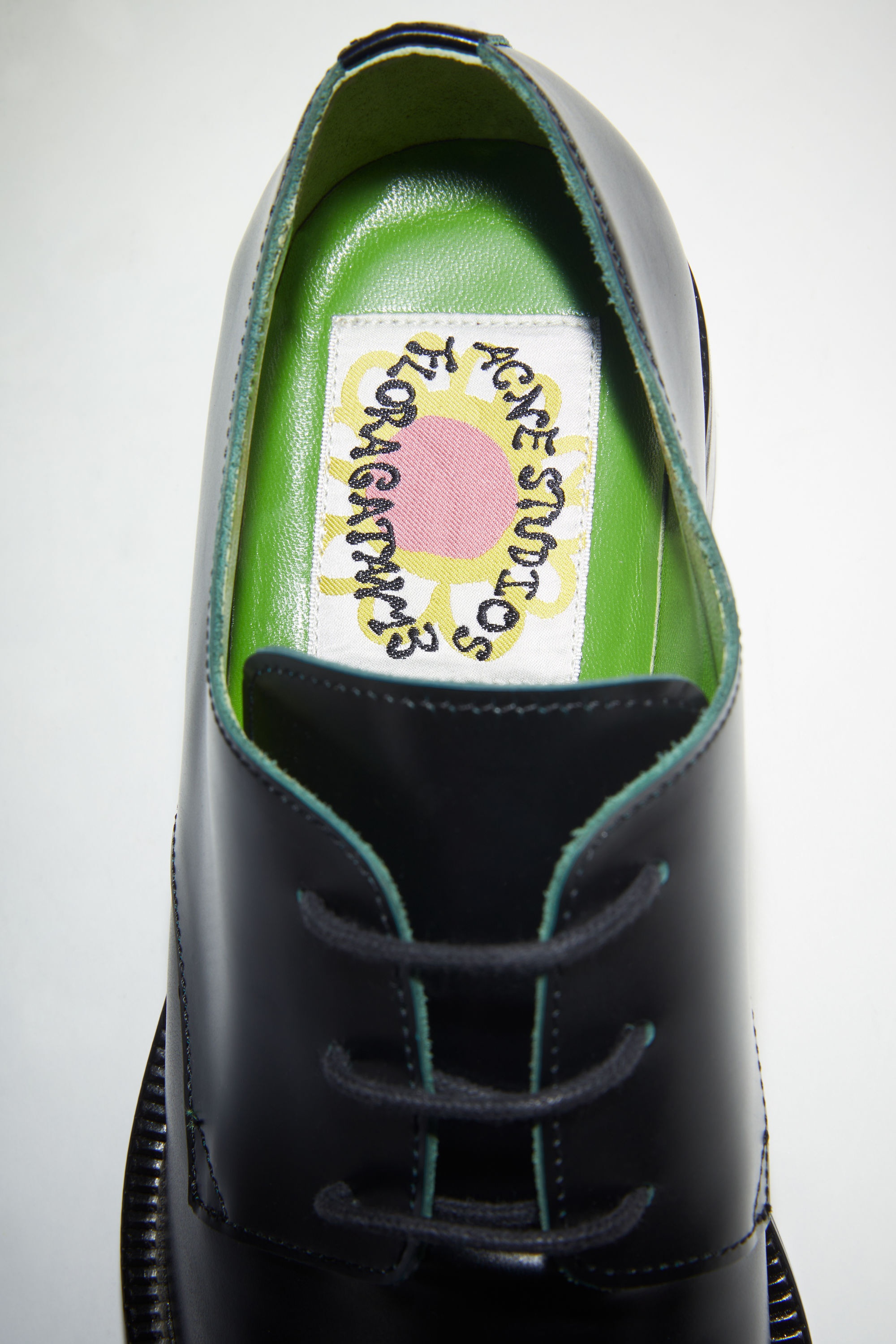 Leather derby shoes - Turquoise blue/black - 6