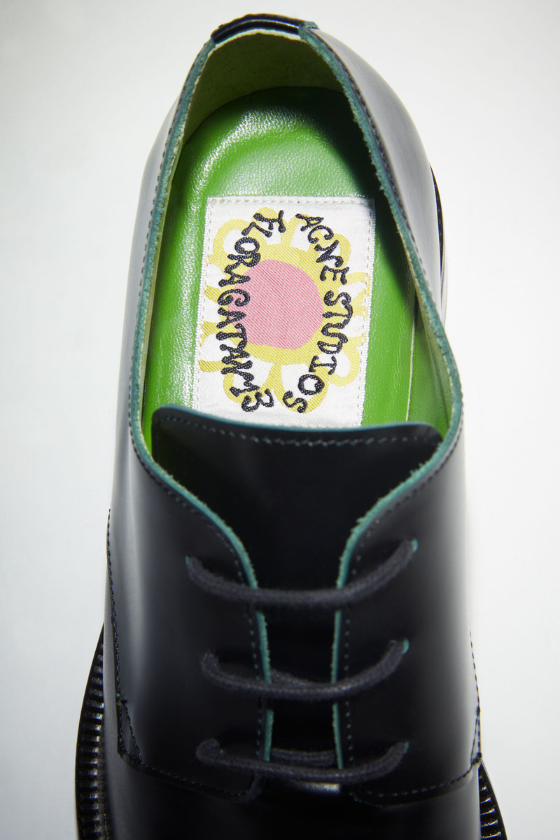 Leather derby shoes - Turquoise blue/black 6