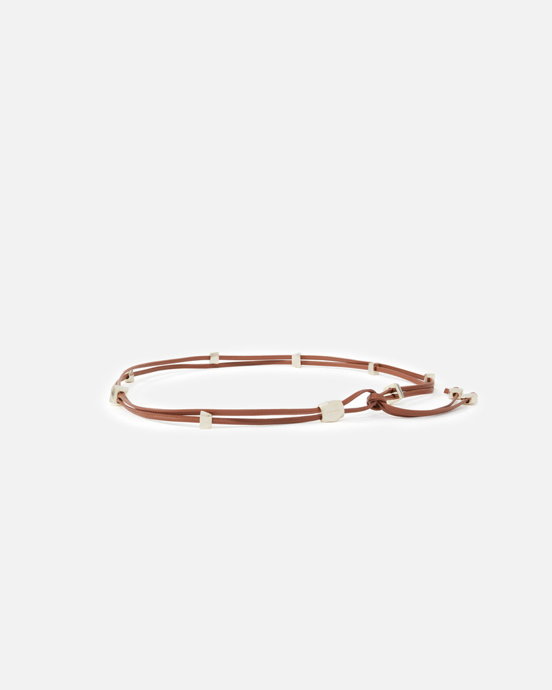 PINKO TUBULAR LEATHER BELT WITH GOLD METAL NUGGETS outlook