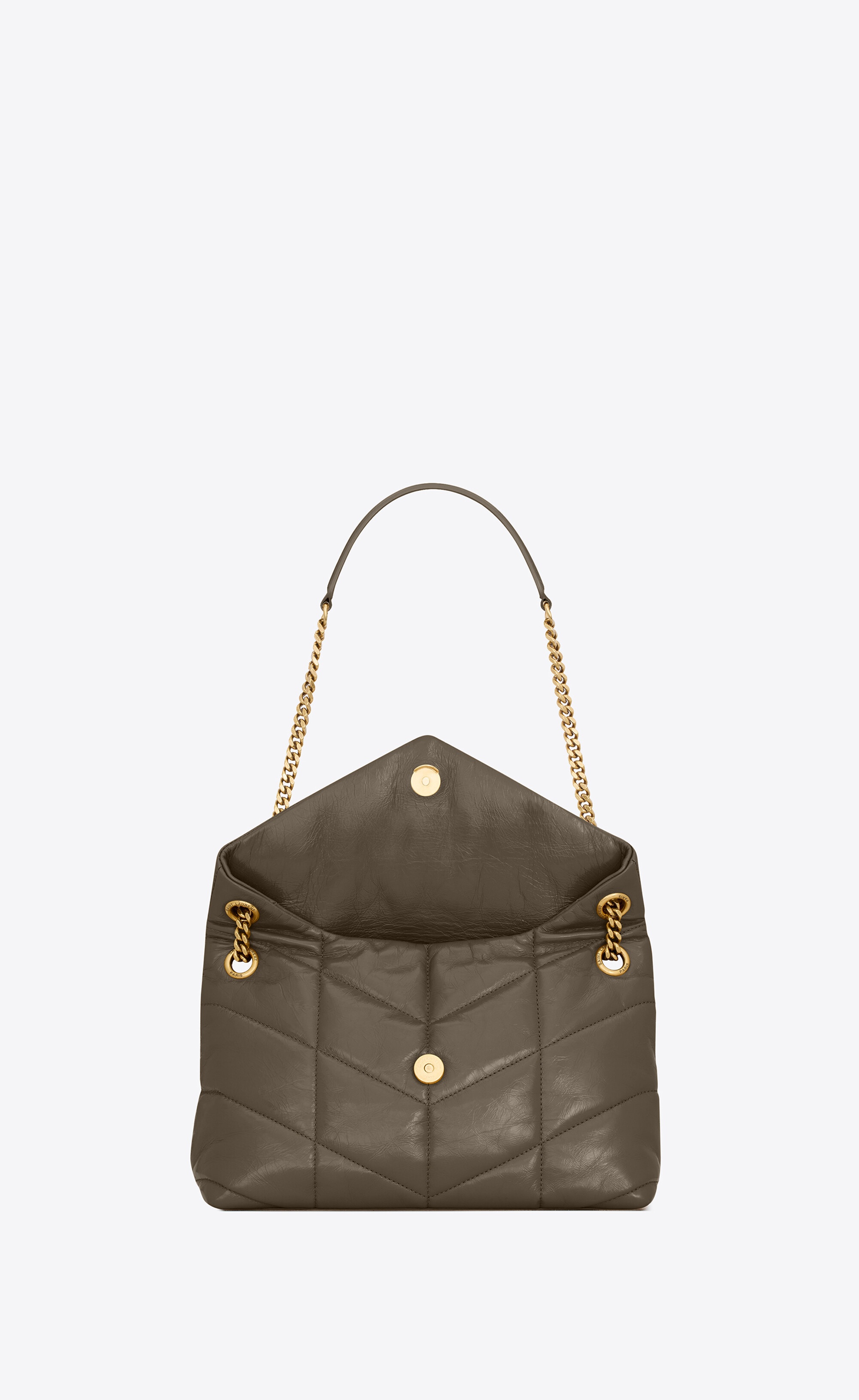 puffer small in quilted crinkled leather - 5