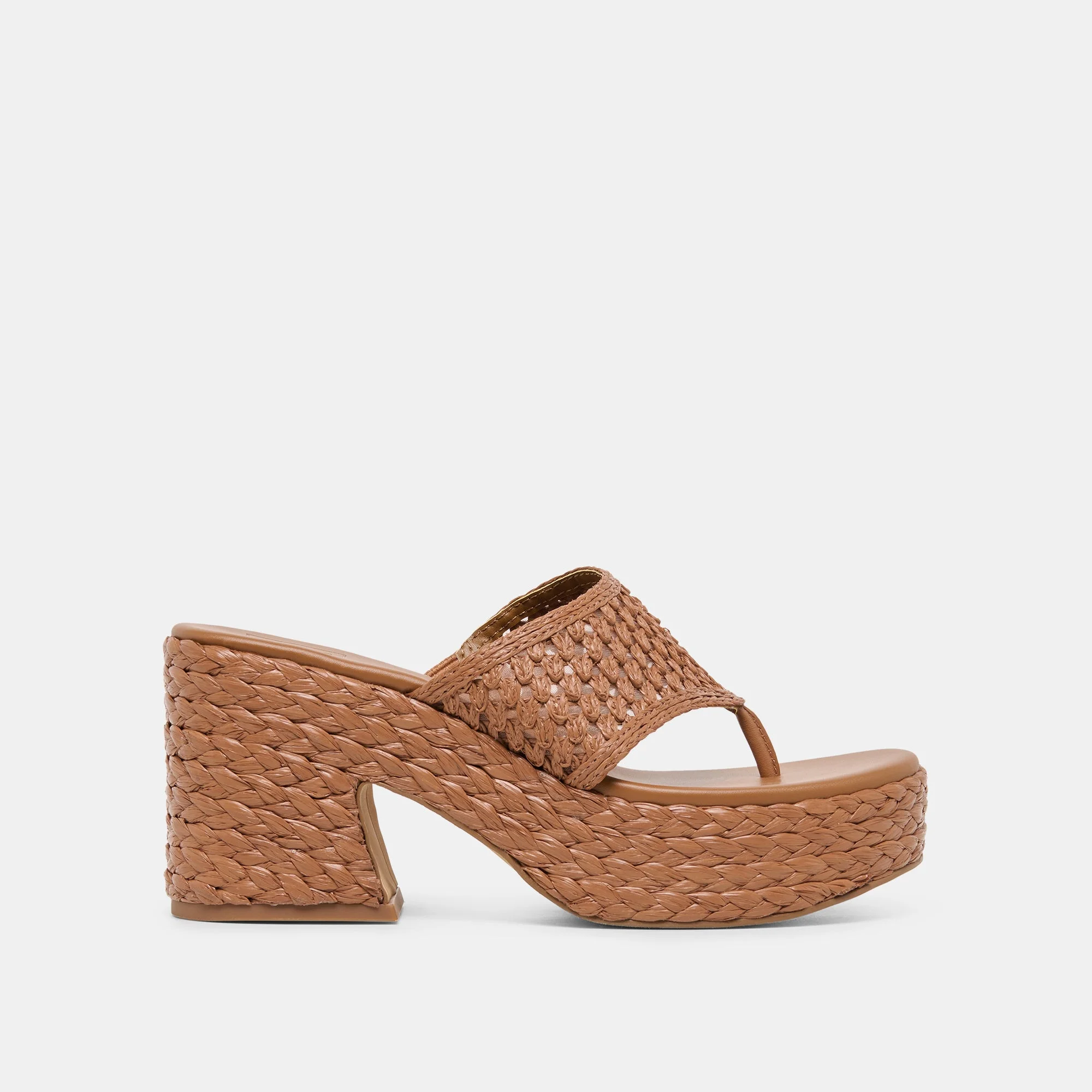 RIPPLE HEELS MID BROWN RAFFIA - 1