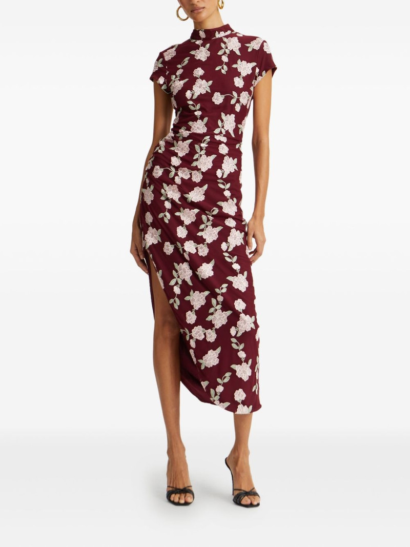 ROTATE floral-embroidered asymmetric dress outlook