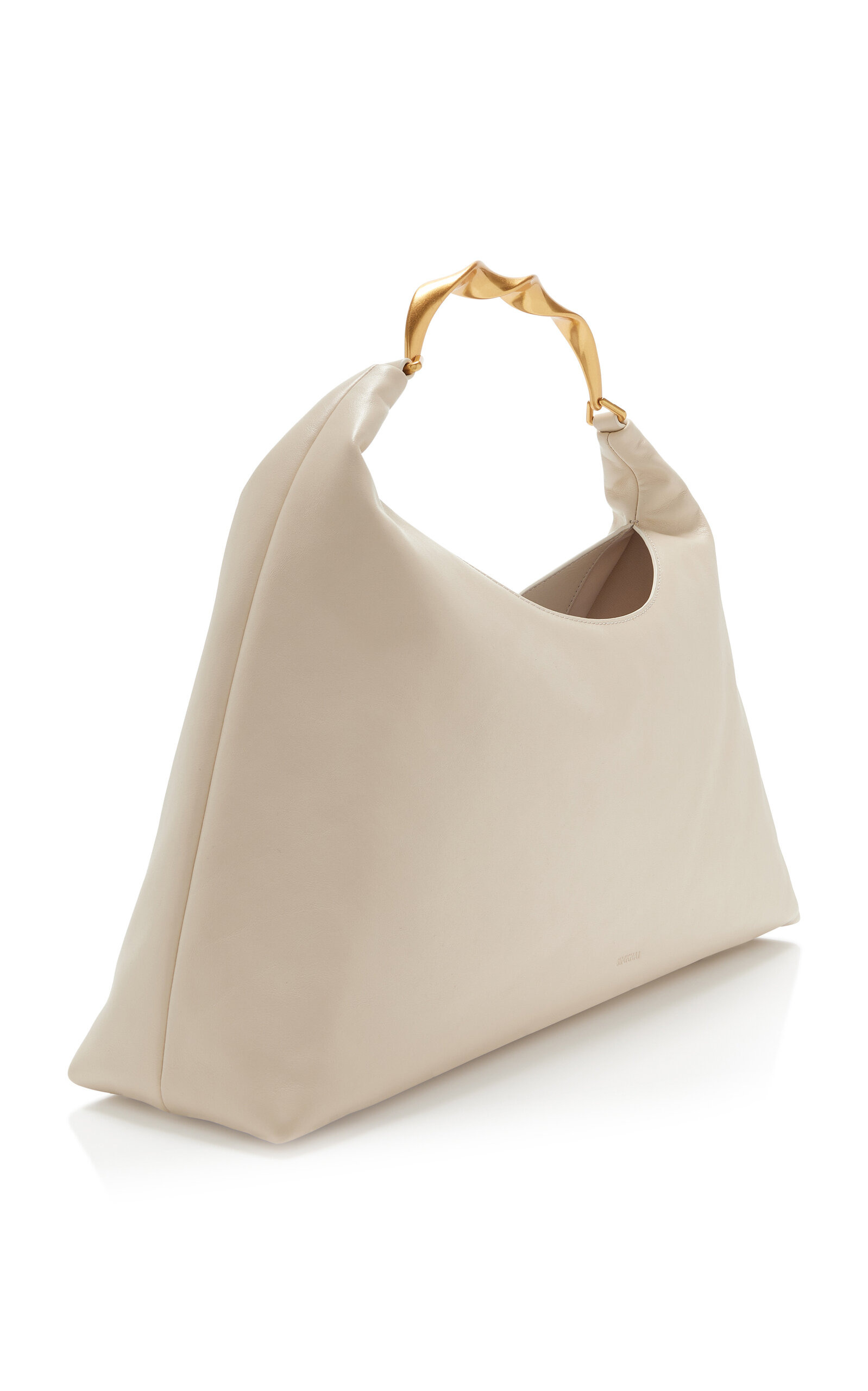 Twist Handle Leather Hobo Bag neutral - 3