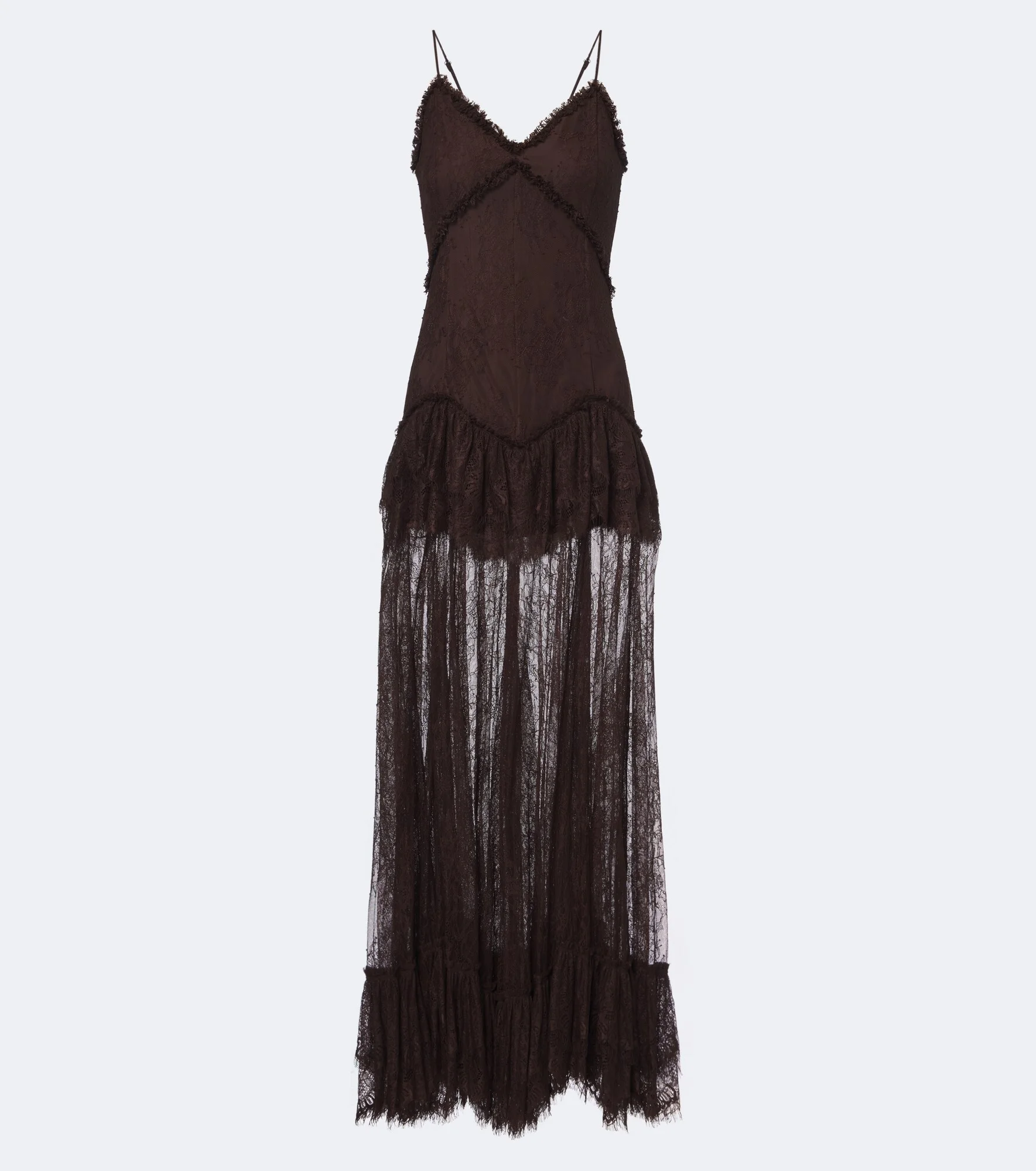 Kala tiered ruffled lace midi dress - 1