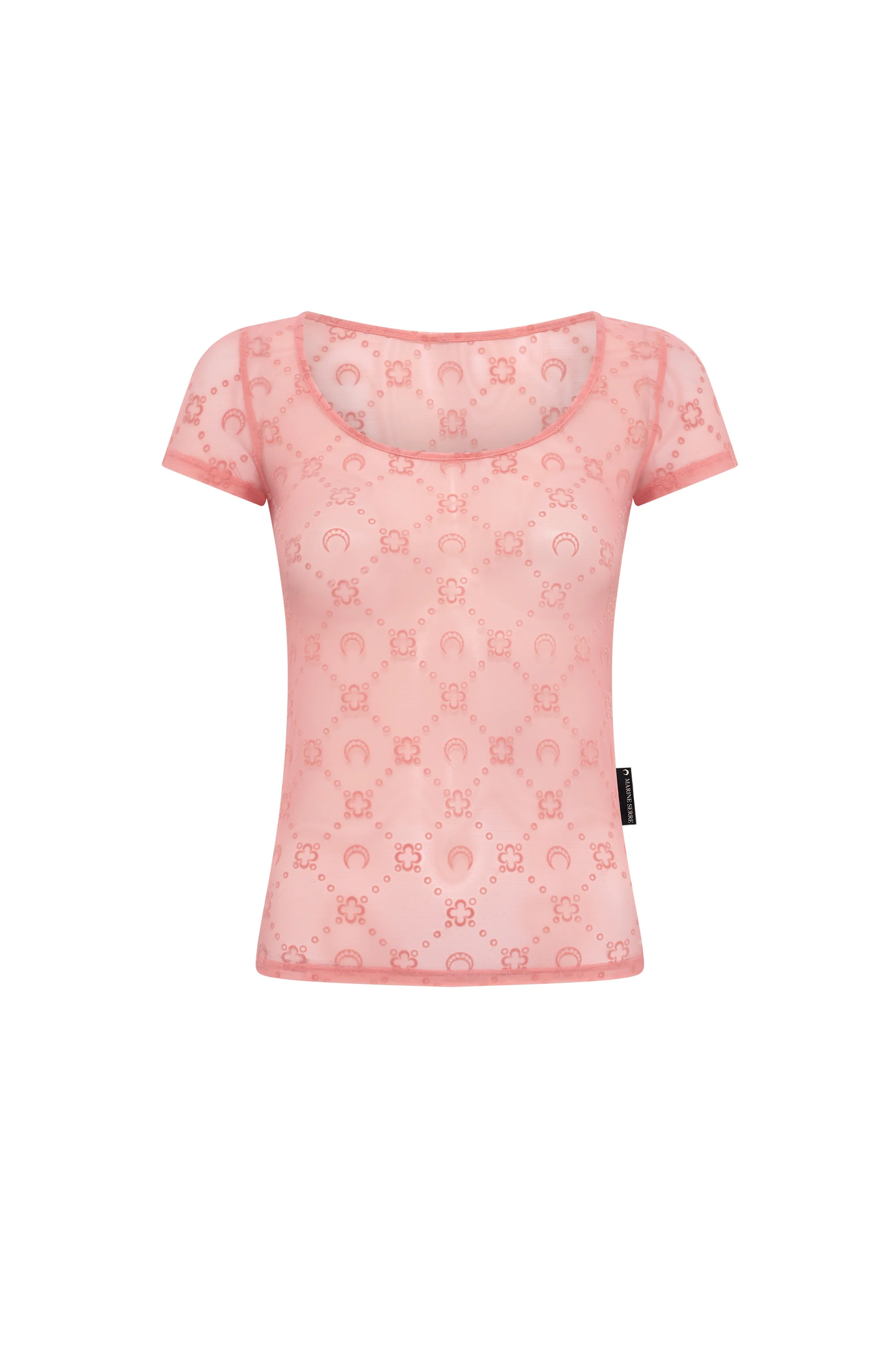 Recycled Mesh Flock Open Neck Top - 1