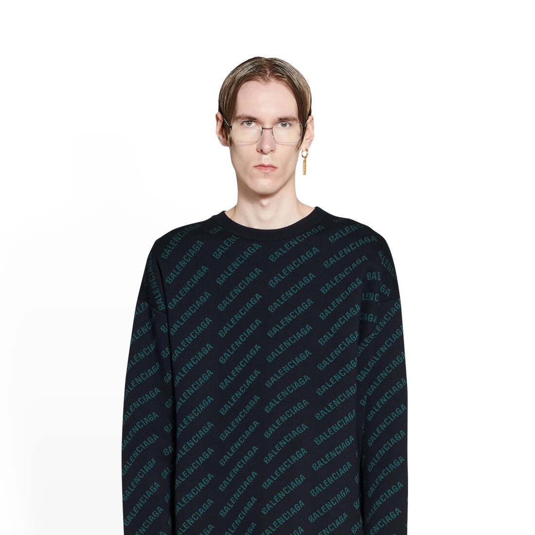 Men's Mini Allover Logo Sweater in Blue - 6
