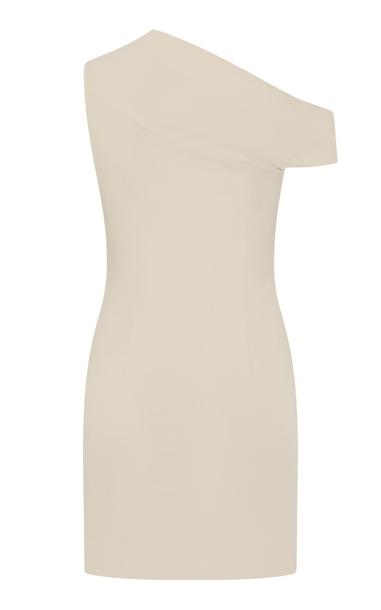 Asymmetric Cotton-Nylon Mini Dress off-white - 6